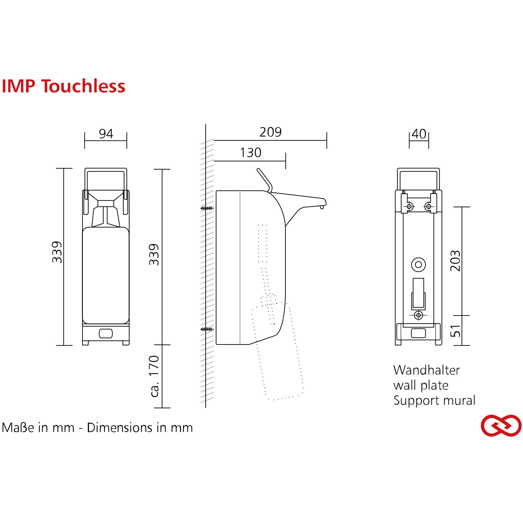 Seifen- & Desinfektionsspender Sensor | ingo-man plus IMP T P Touchless