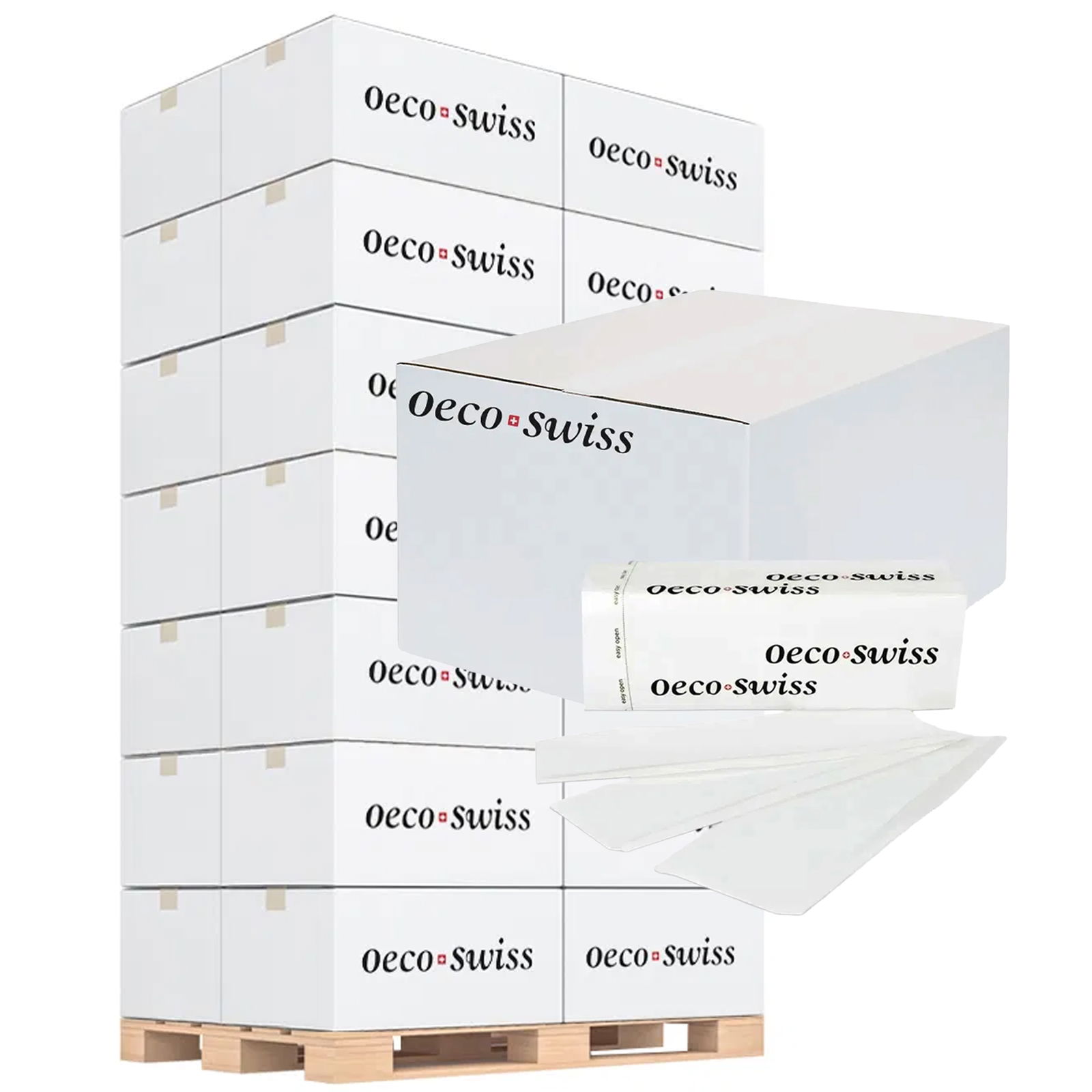Palette essuie-mains en papier Oeco Swiss Plus recyclé pliage C 2 plis