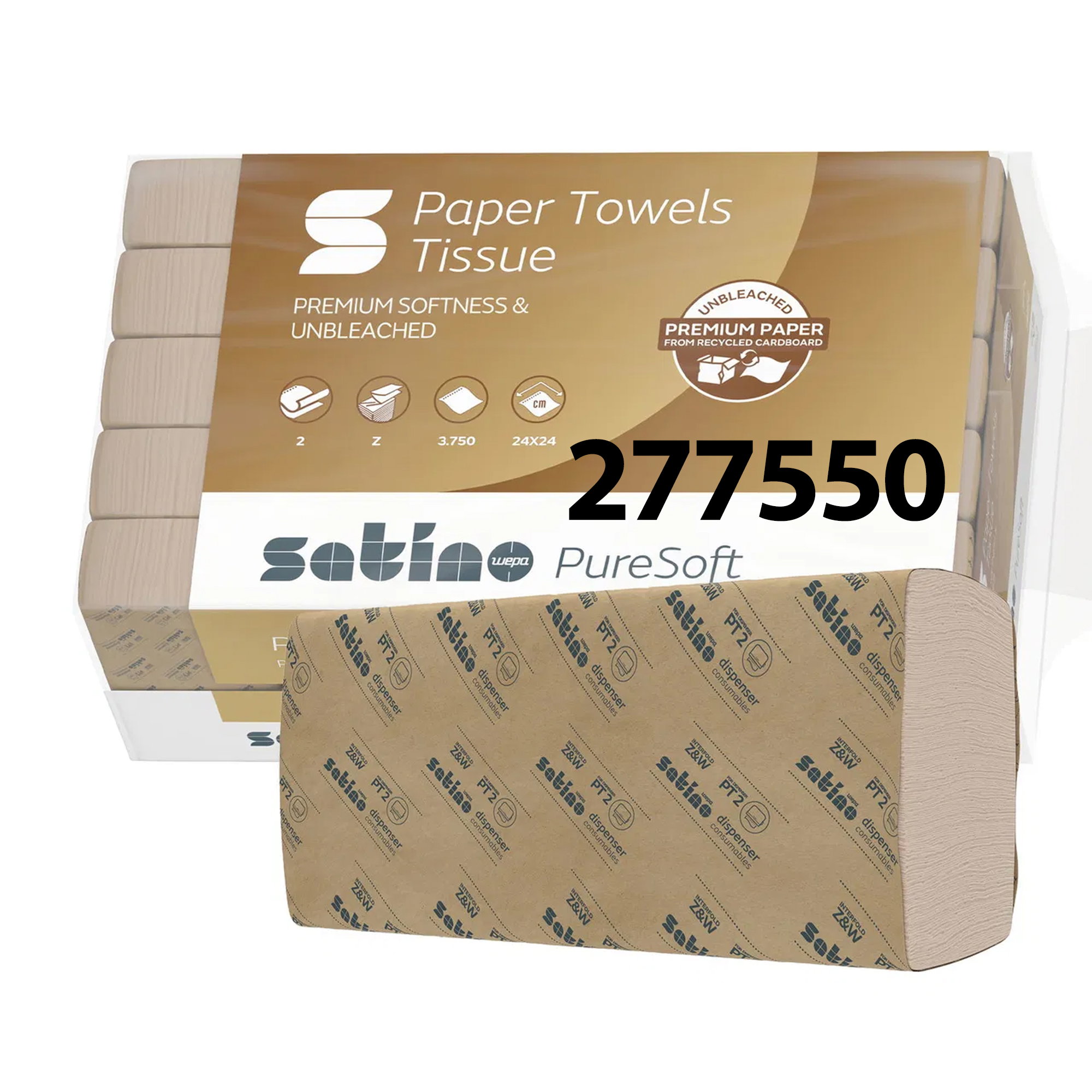 Paper towels Z-fold | 2-ply | recycled | satino PureSoft