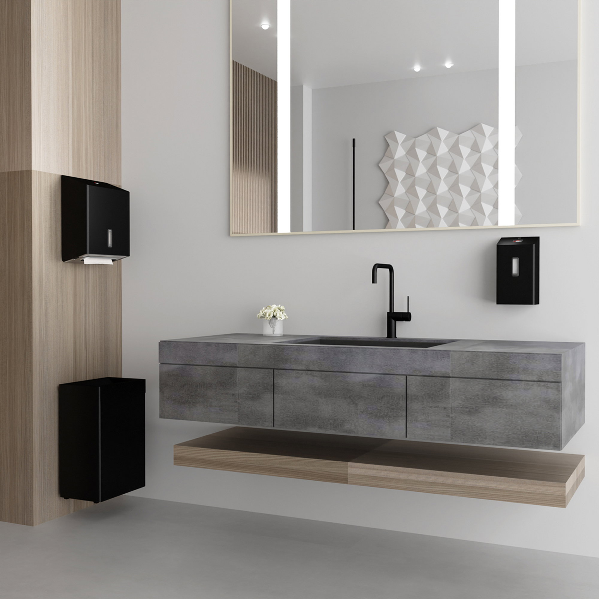Waschbecken, Waschtisch, Floating-Segel, Spiegel, Armaturen