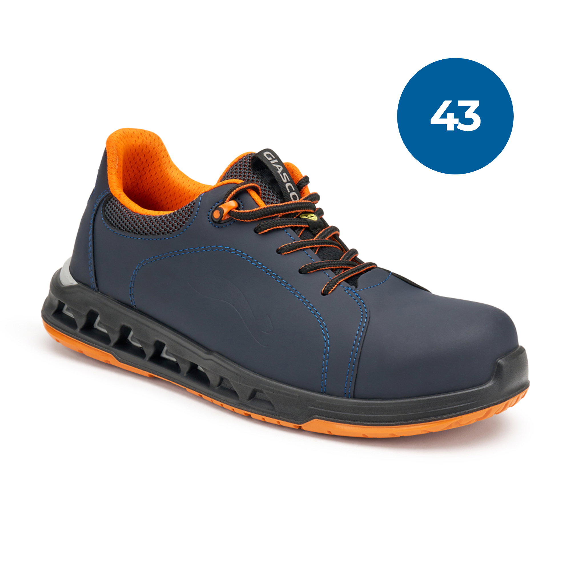 Sneaker, Laufschuh, Navy, Orange Akzente, Schnürschuh