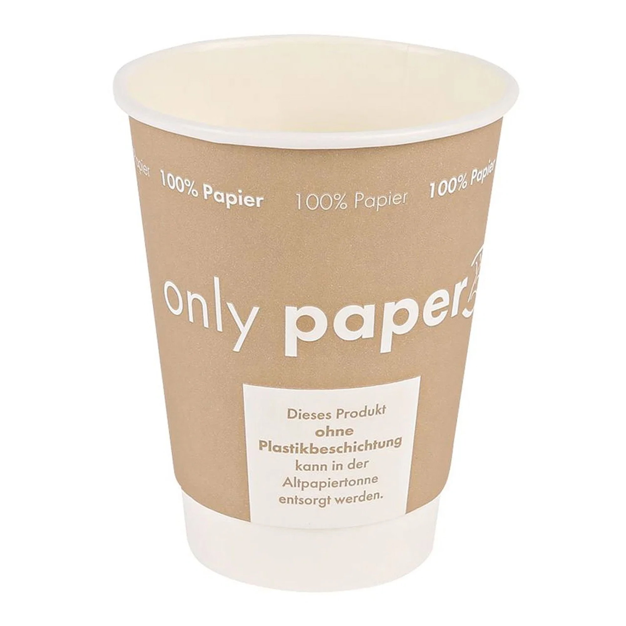 Schnabelbecher | 300 ml | Doppelwand | Pappe ohne Beschichtung