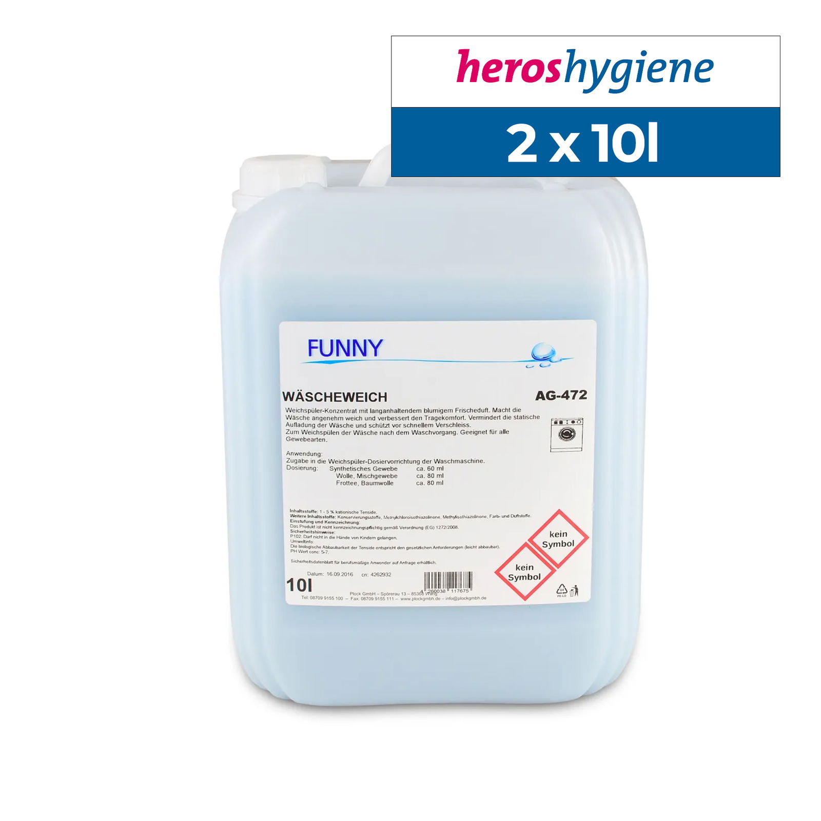 Funny AG-472 Weichspüler Konzentrat blau 2 x 10 Liter