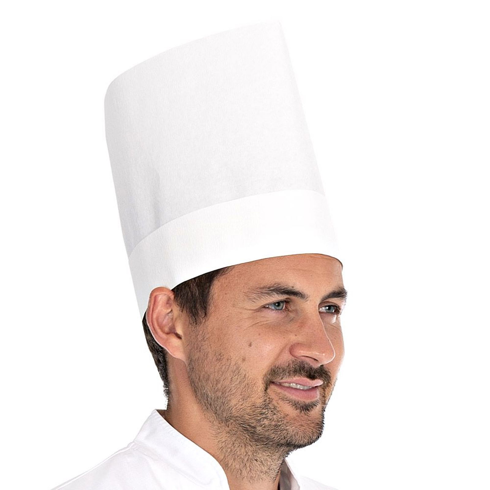 Variable chef's hat, white crepe paper, flat-packed