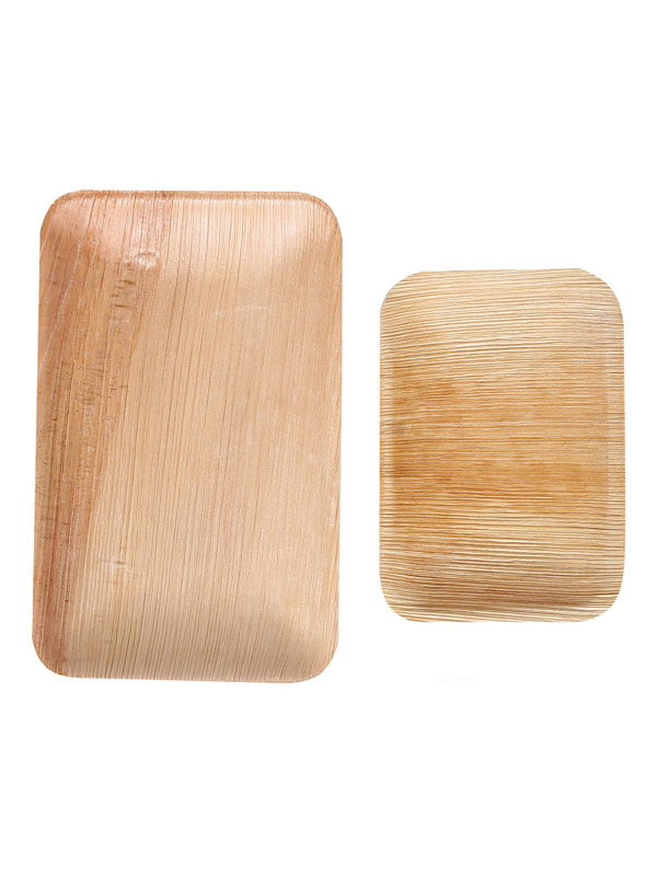 Bio Teller rechteckig Palmblatt