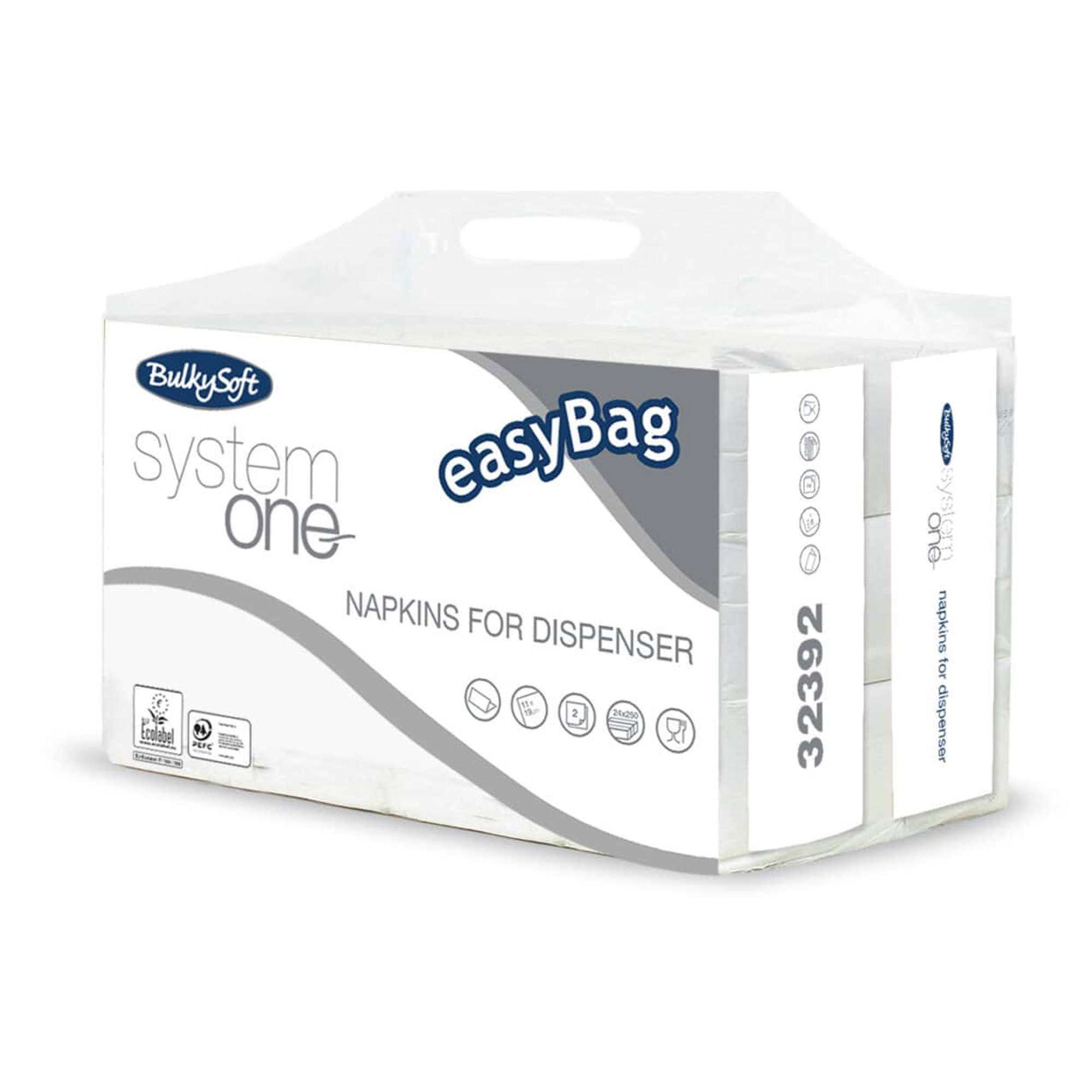 Spenderservietten 1/2 Falz | Zellstoff | 19 x 11 cm | BulkySoft 32392 System One
