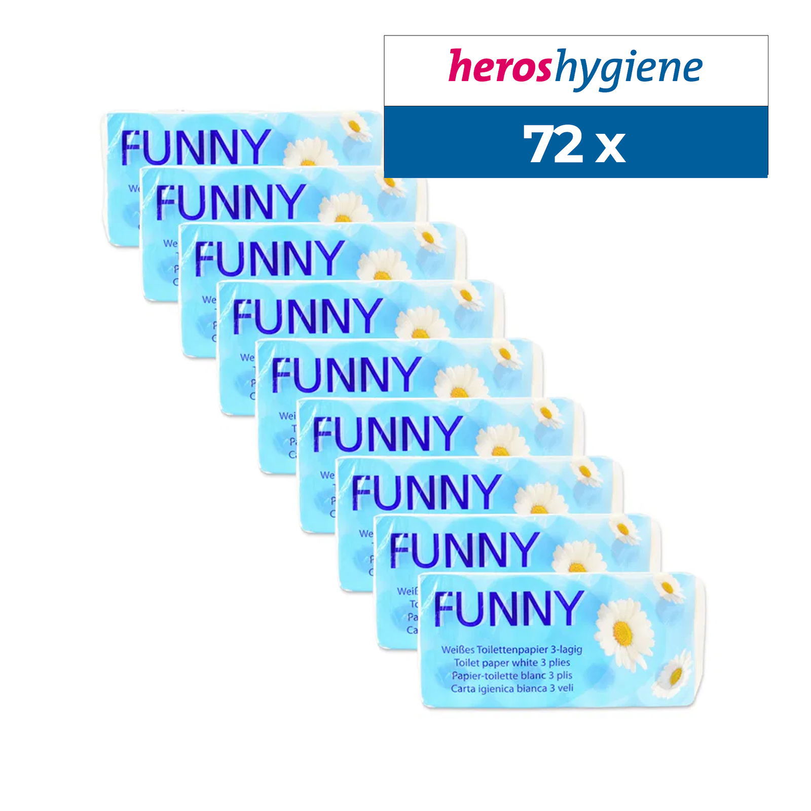 FUNNY AG-014 Toilettenpapier Zellstoff 3-lagig extra weich 72 Rollen