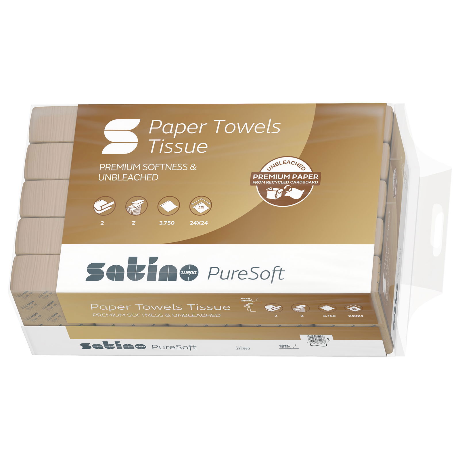 Satino PureSoft 277550 paper hand towels Z-fold 2-ply recycled