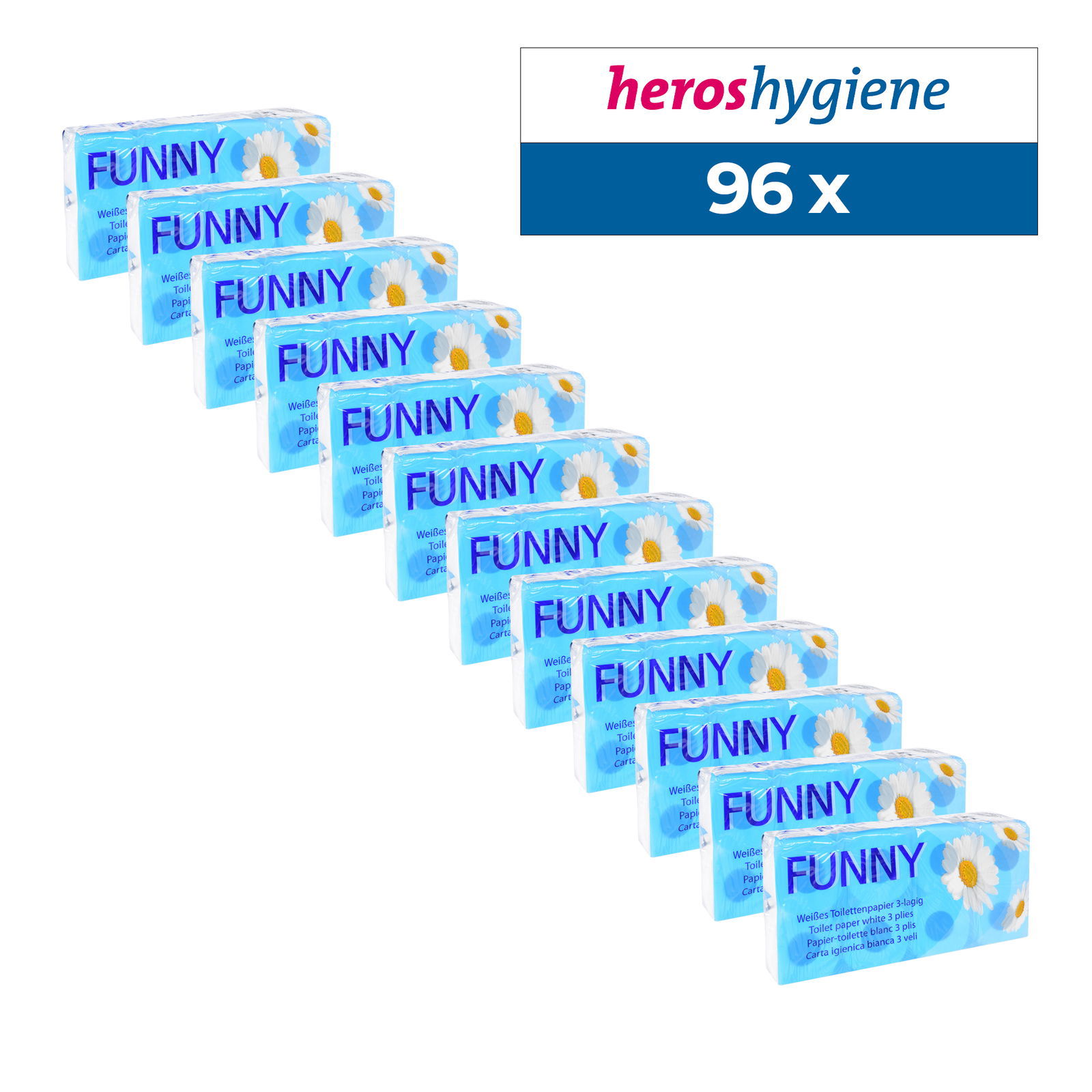 FUNNY AG-013 Toilettenpapier 3-lagig Zellstoff weiss 96 Rollen