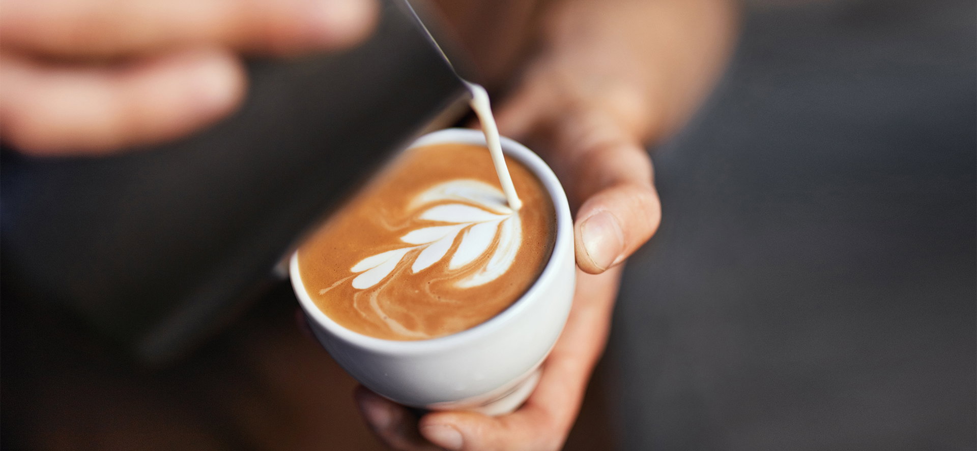 Kaffee, Latte, Milchschaum, Becher, Barista