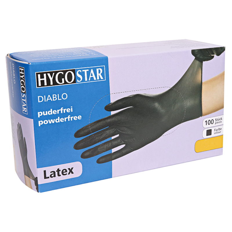 Latex Einweghandschuhe Schwarz puderfrei