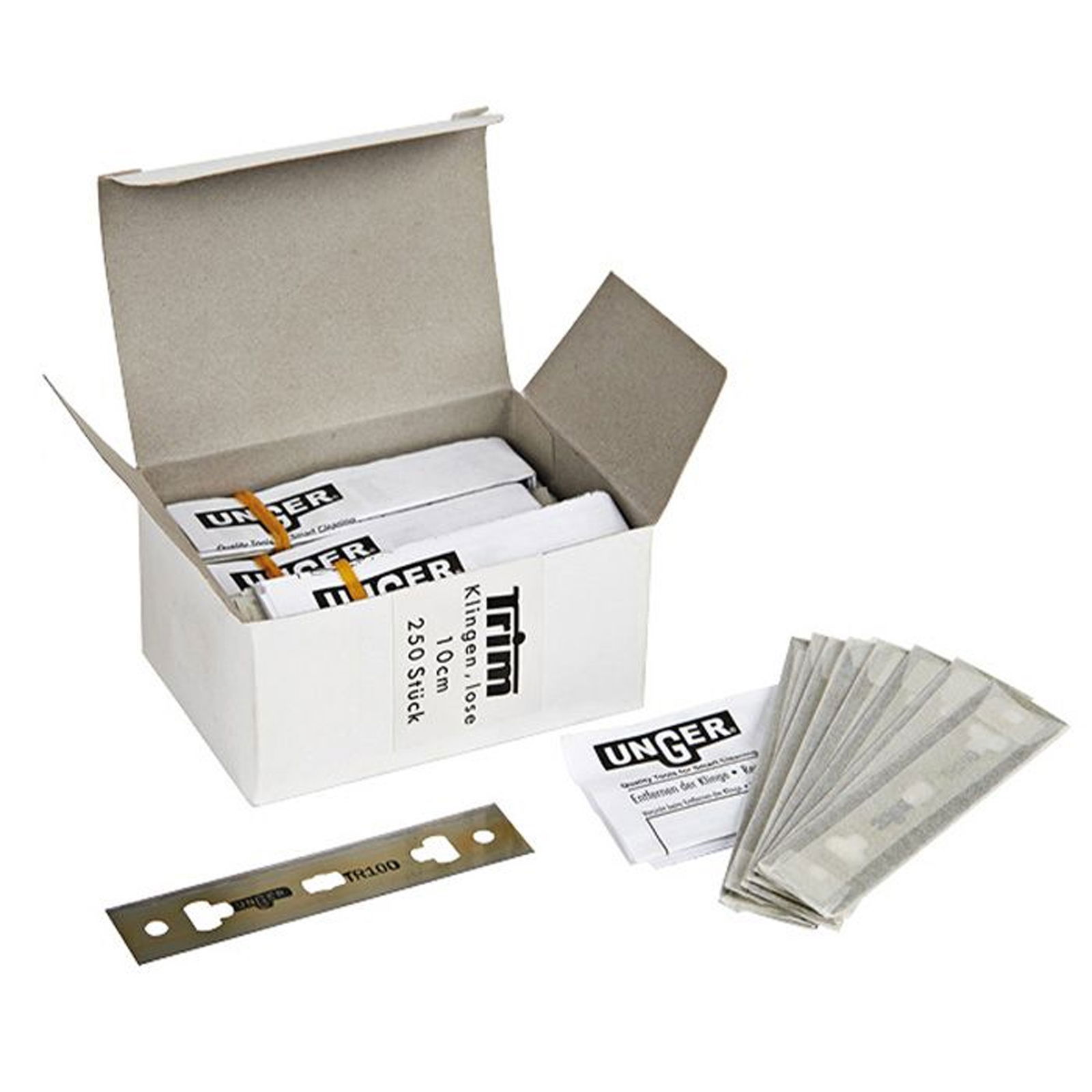 Unger Karbon-Glasschaberklingen KL100, 250 Klingen