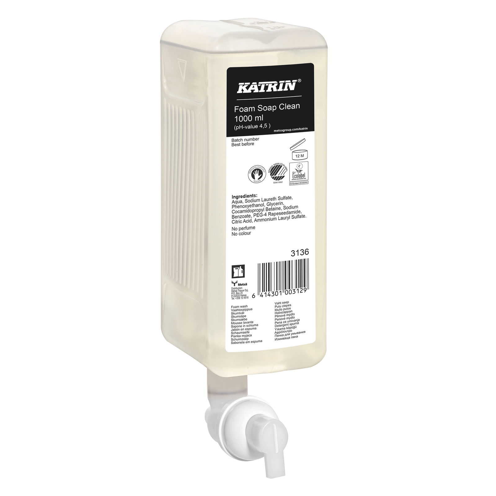 Savon mousse Katrin 3136 Neutre 1000 ml