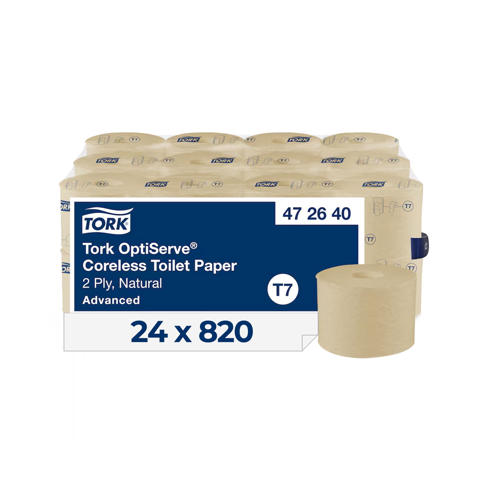 Tork 472640 T7 Toilettenpapier OptiServe hülsenlos 2-lagig recycling