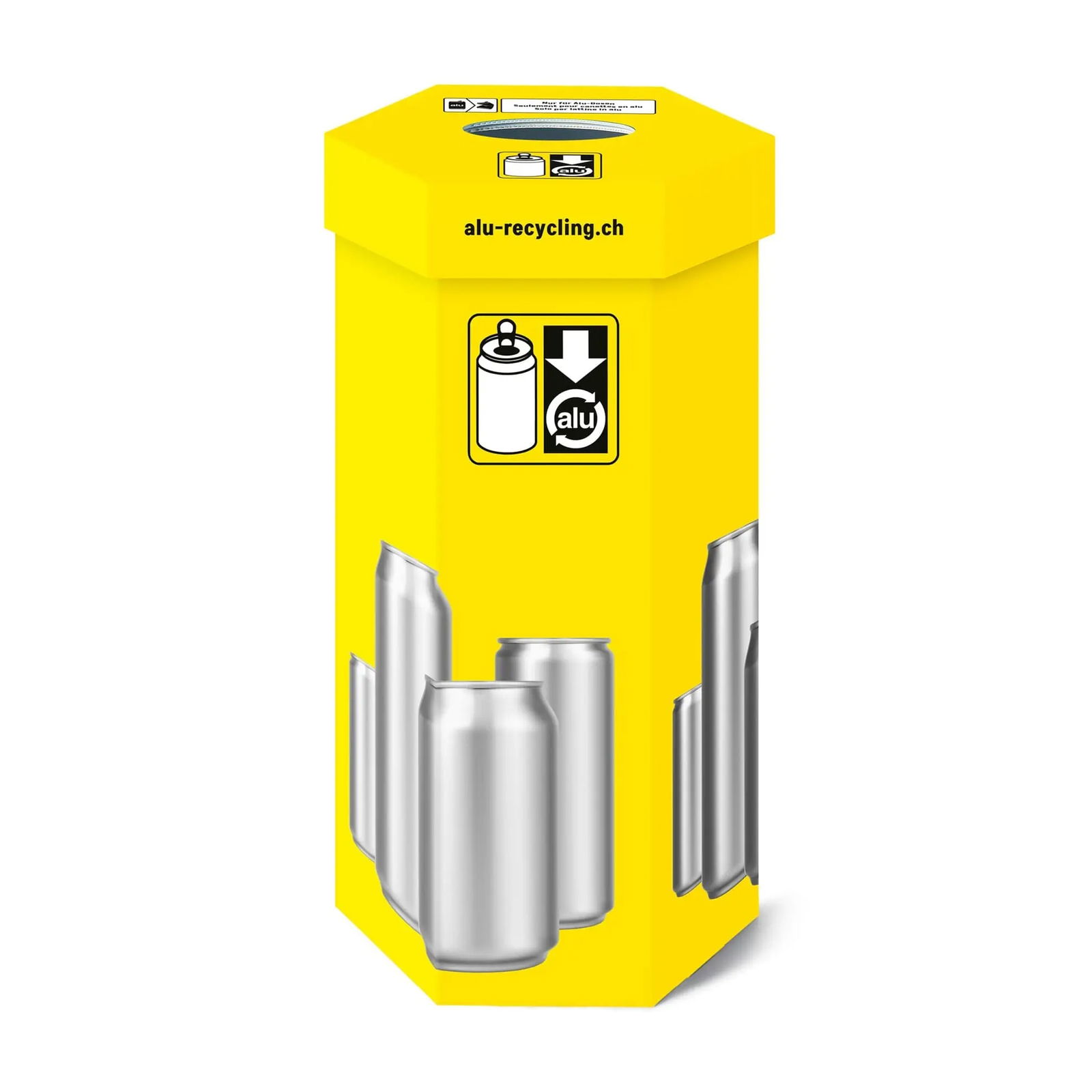 ALU collection container | made of plastic | for 140 aluminum cans