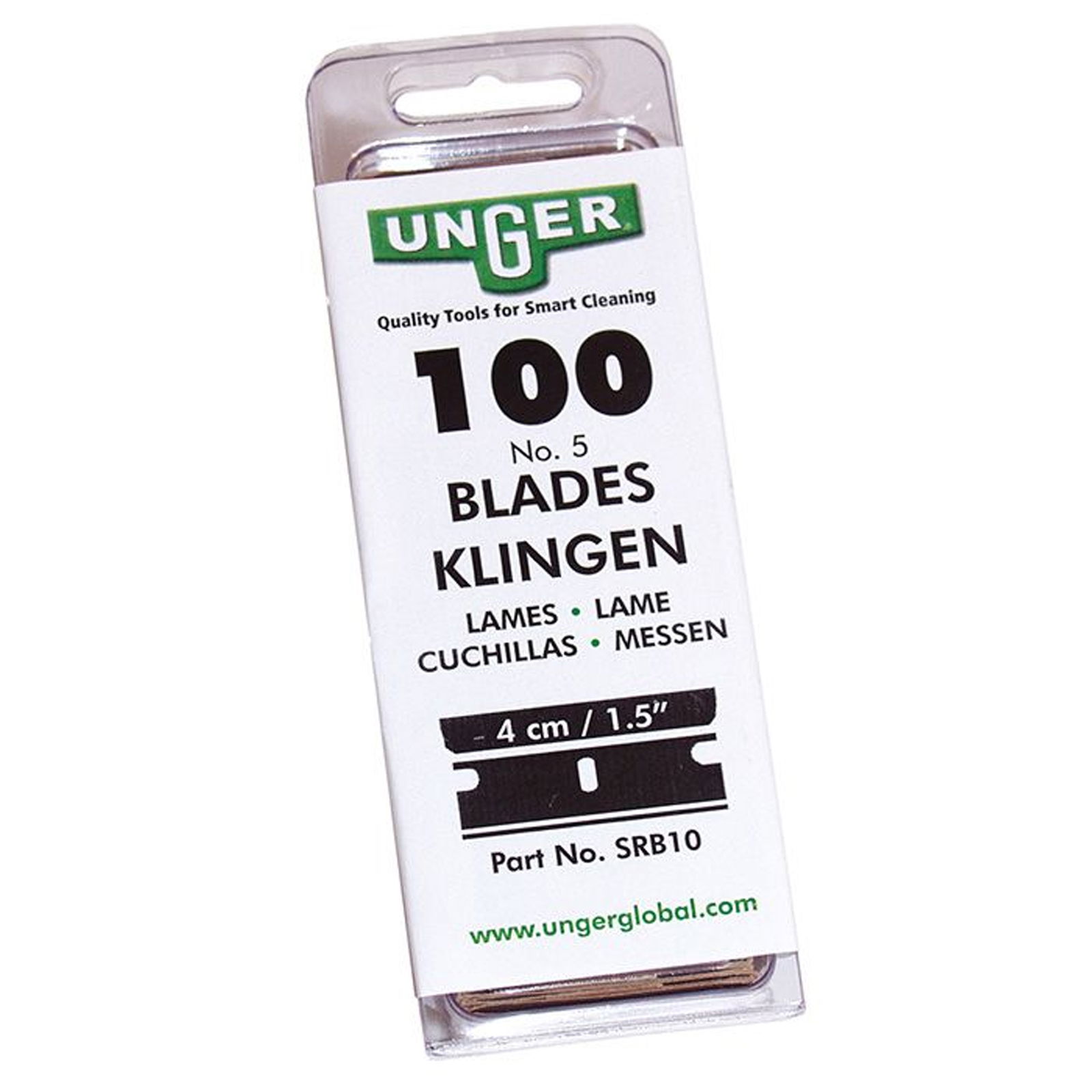 Unger Karbon-Glasschaberklingen SRB10, 100 Klingen