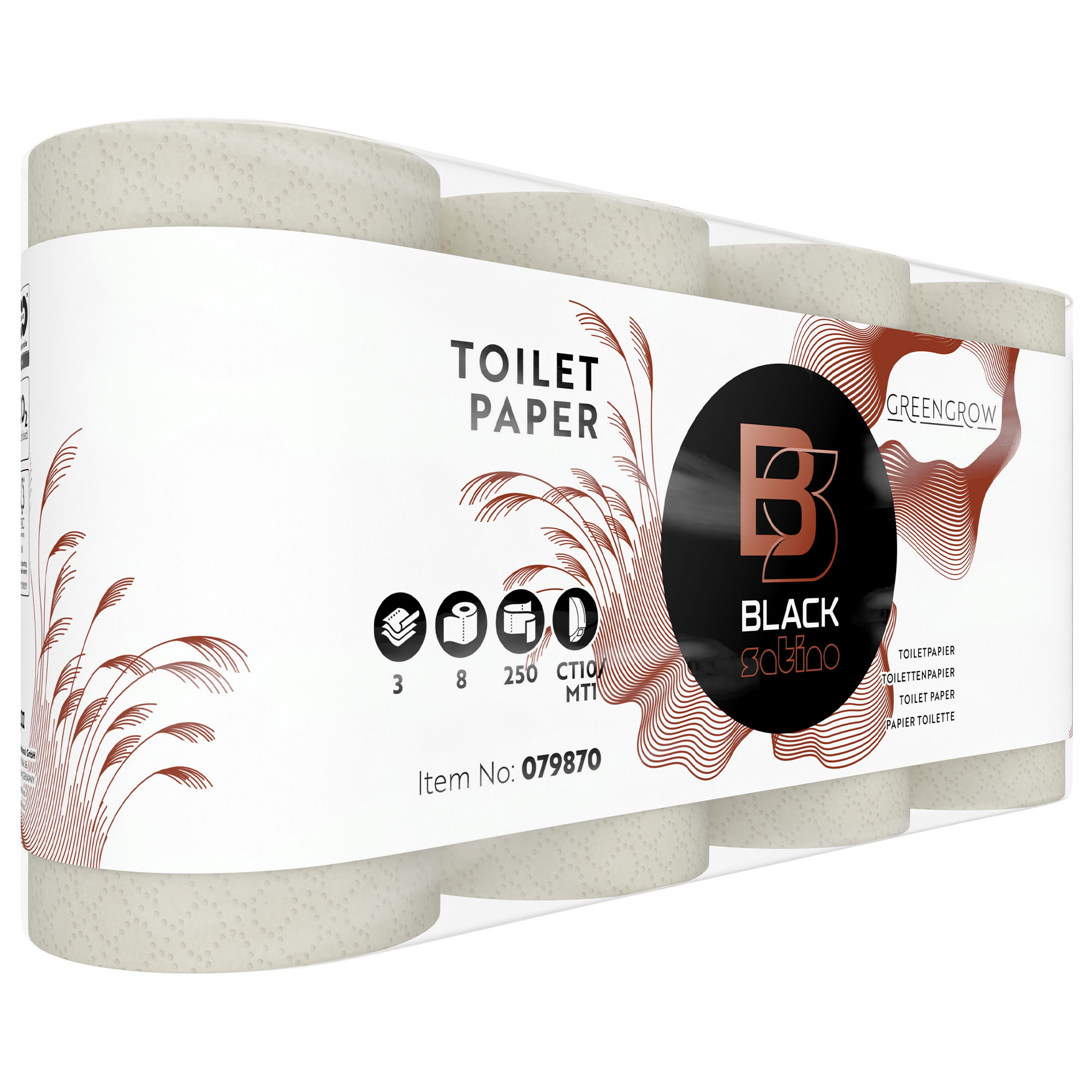 Toilette Papier, Schwarz, Rollen, Paket, Papier