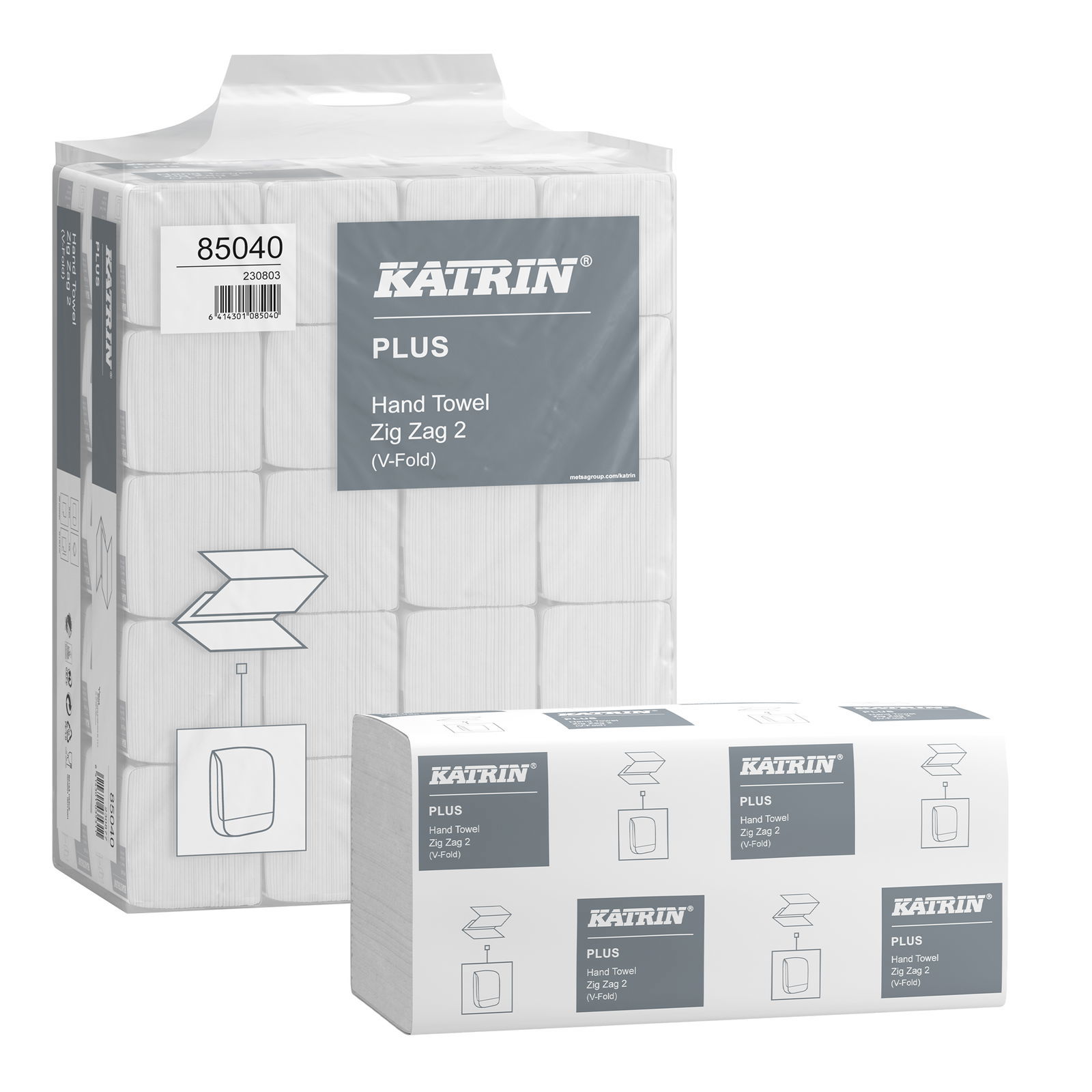 Asciugamani di carta piega a Z 2 veli in cellulosa KATRIN 85040