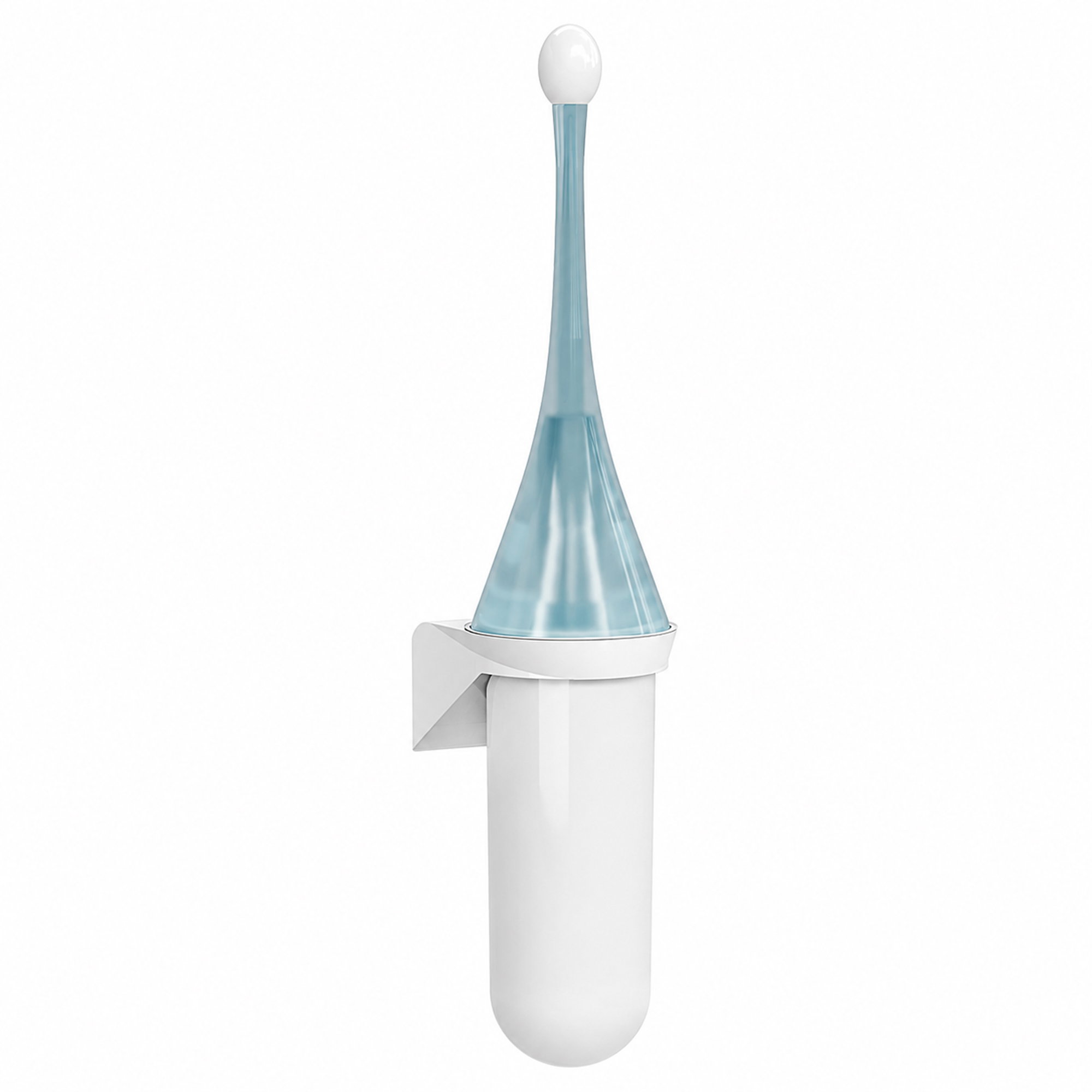 Portaspazzola per WC in plastica | Montaggio a parete | Trasparente