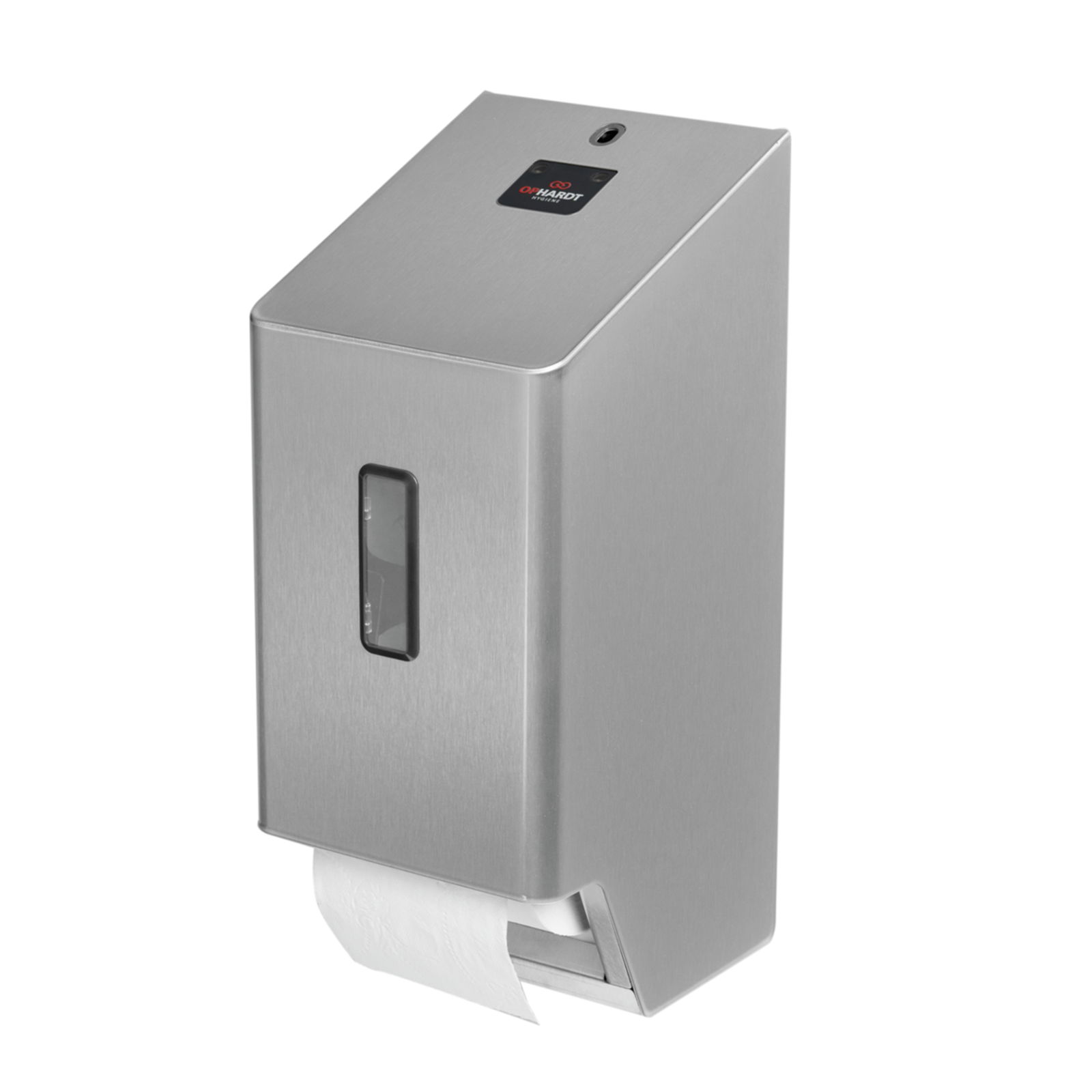 Distributore di rotoli di carta igienica in acciaio inox per 2 rotoli standard