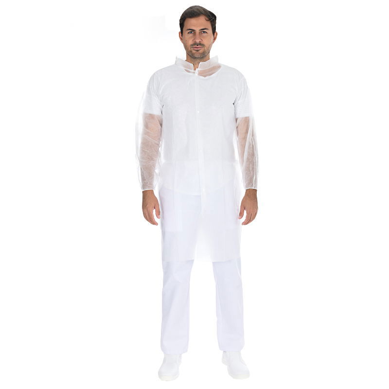 Besucherkittel mit Druckknöpfen PP-Vlies