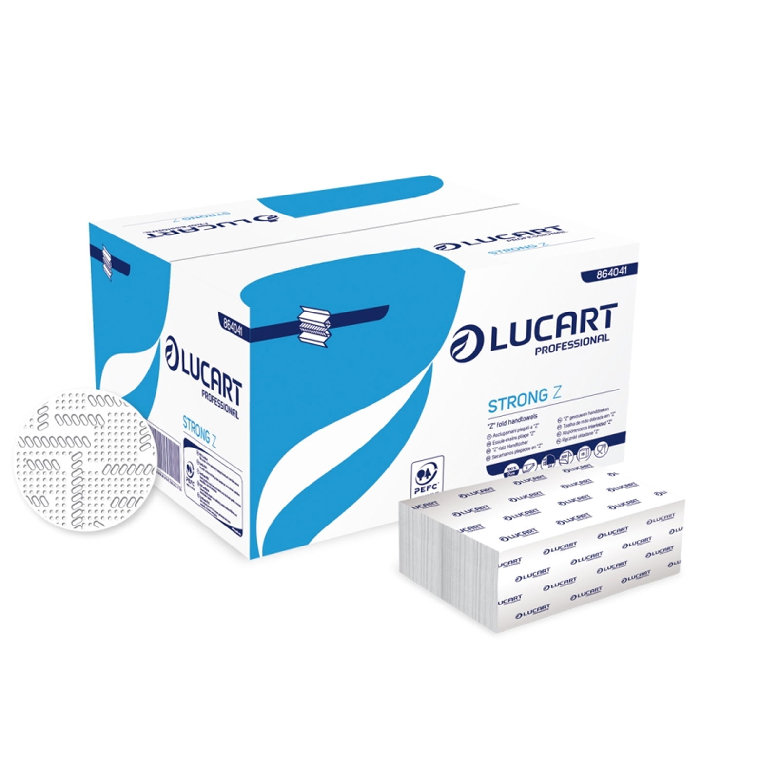 Lucart Professional Strong Z 864041 asciugamani di carta piega a Z 2 veli in cellulosa