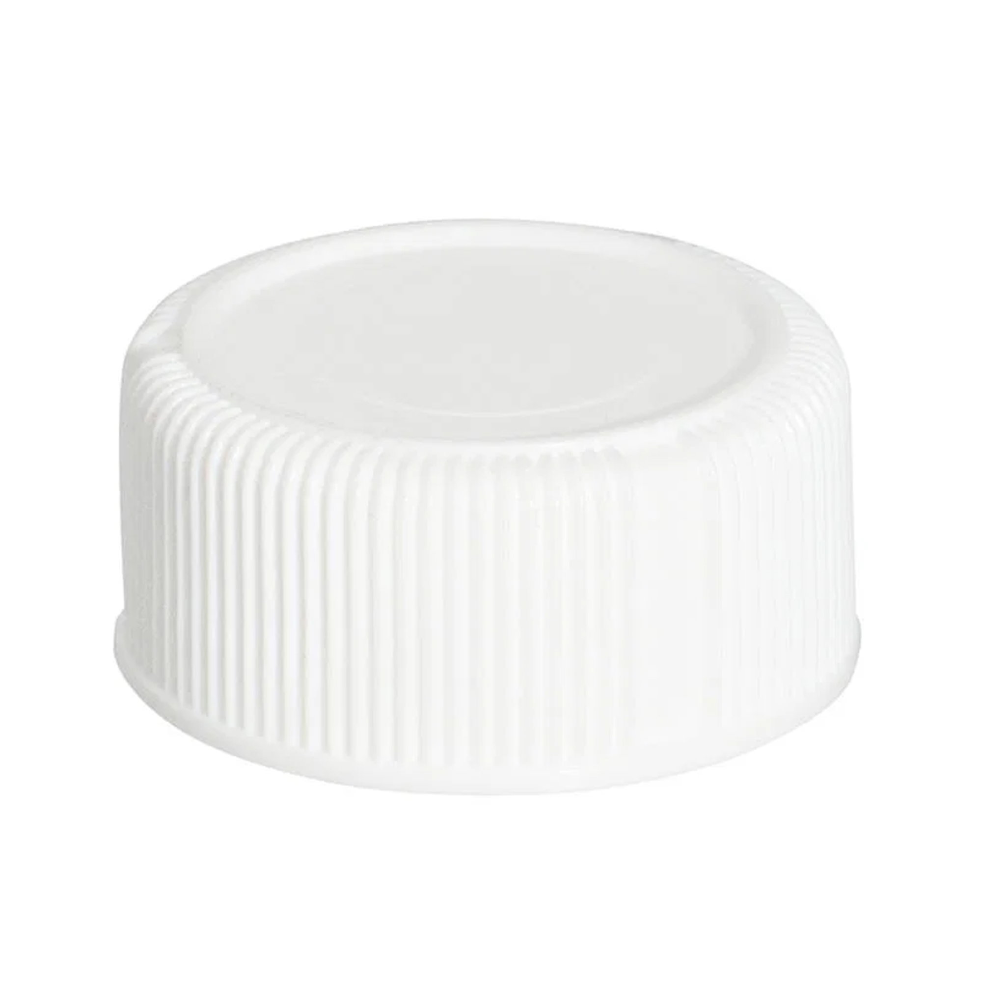 Kappe, Deckel, Kunststoff, Weiß, geriffelt