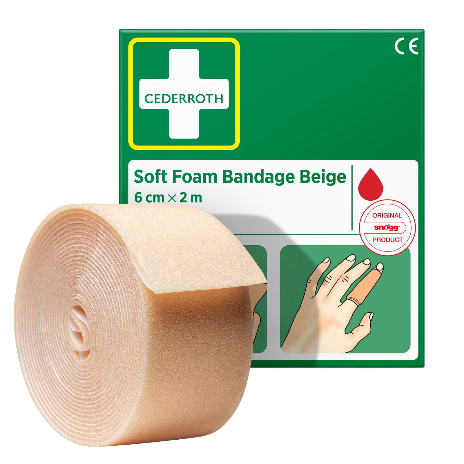 Schaumstoffverband beige 6 cm x 2 m Cederroth