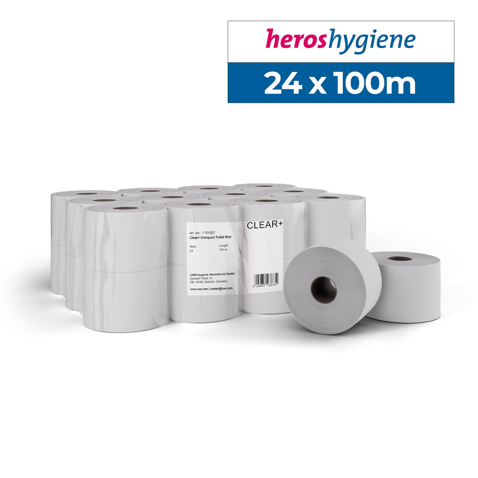 Clear+ 1701527 Toilettenpapier 2-lagig 100m