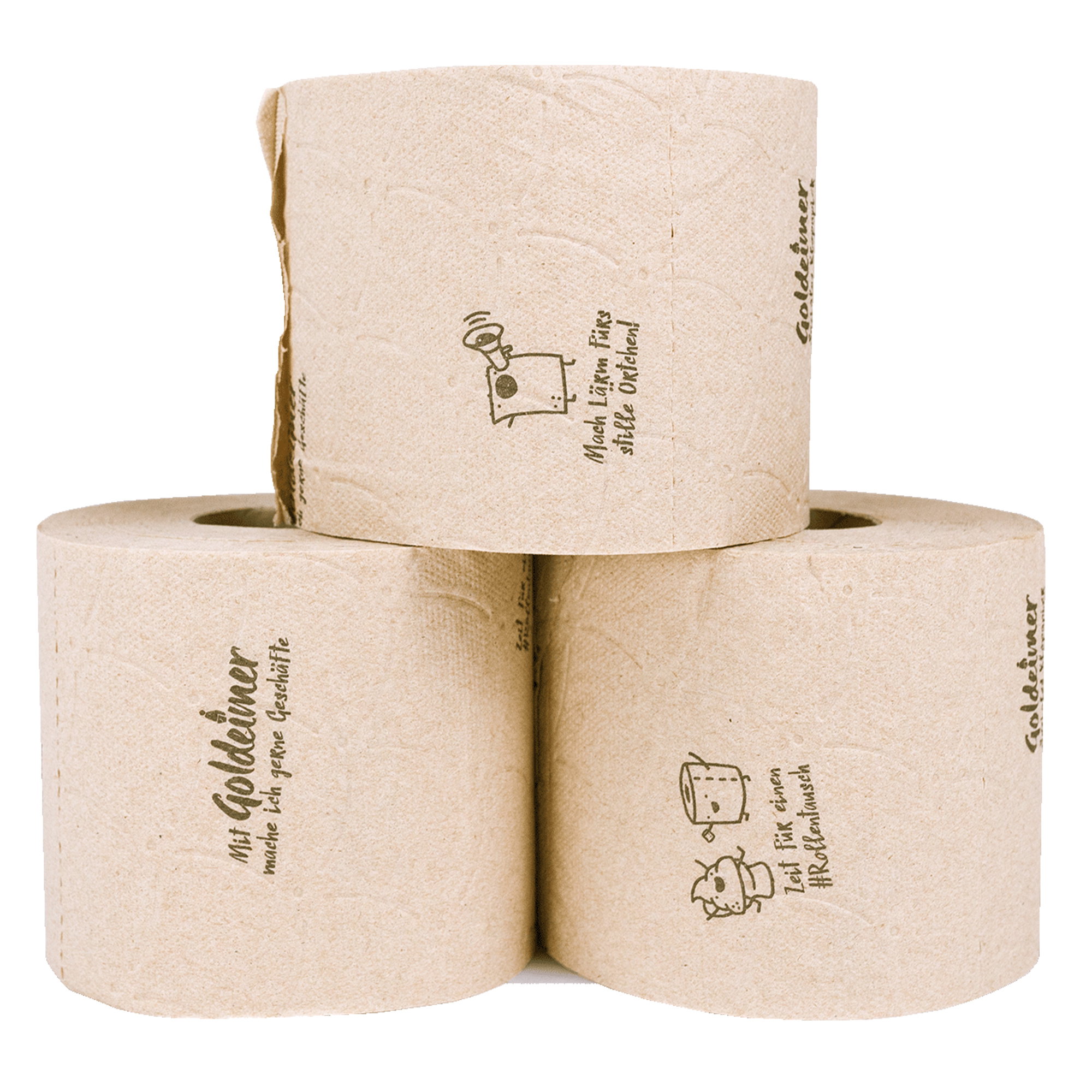 Toilettenpapier, Klopapier, 3-lagig, Naturbraun, Rollen