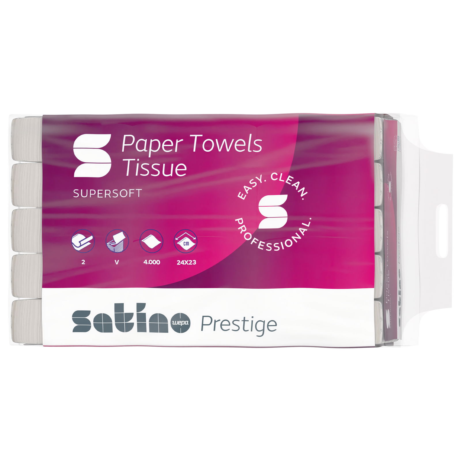 Papierhandtücher V-Falz 2-lagig Zellstoff SATINO 274990