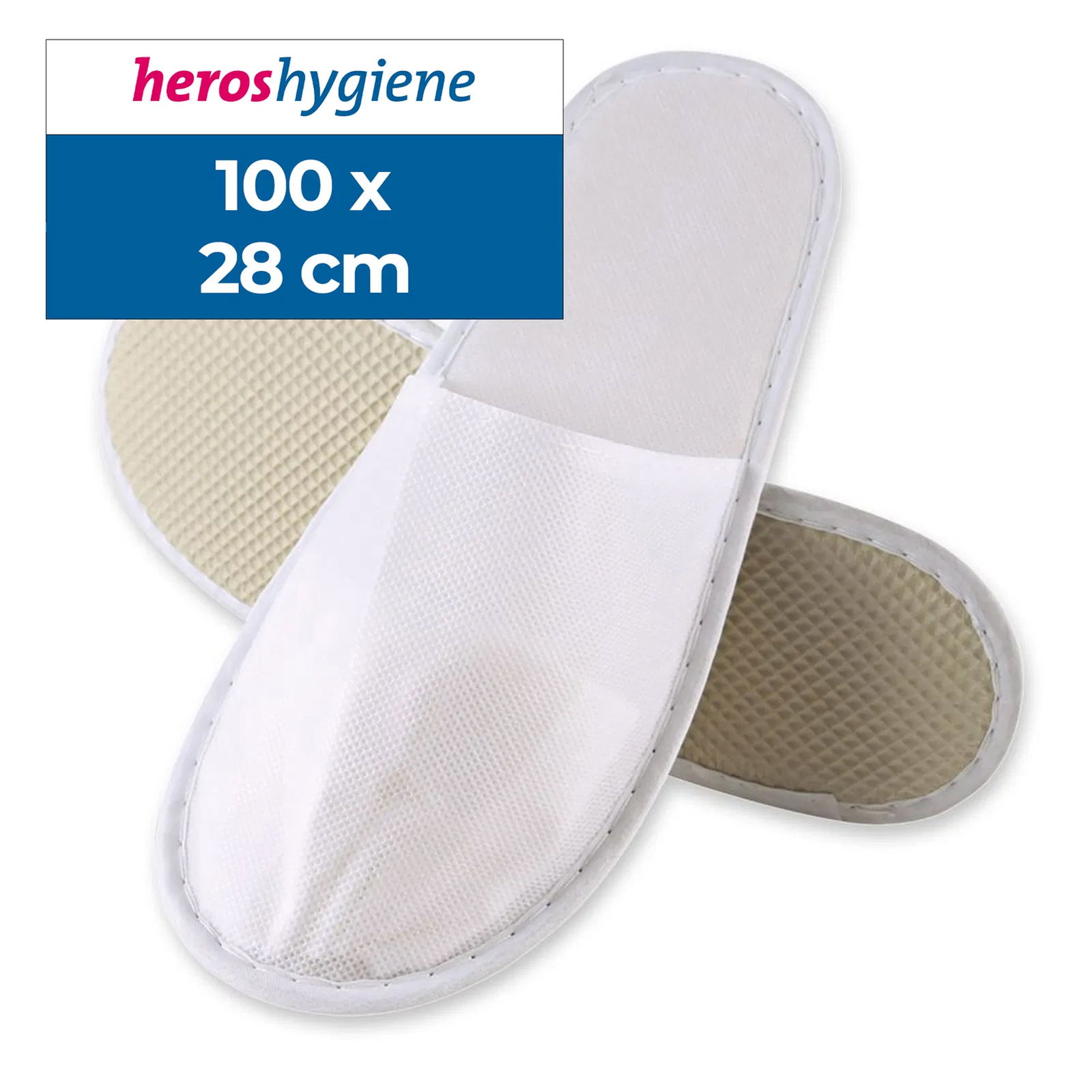 Ciabatte da hotel in tessuto non tessuto PP bianche chiuse 28 cm