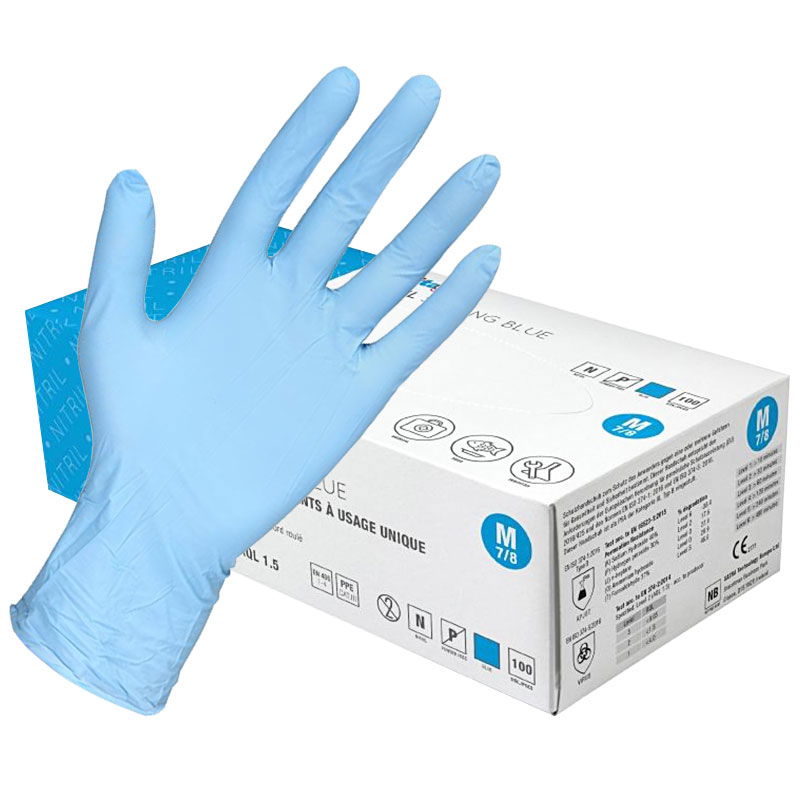 Nitril Einweghandschuhe blau | extra stark