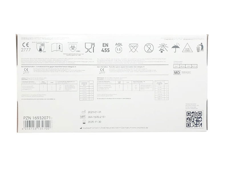 Nitril-Vinyl Hybrid Einweghandschuhe Blau