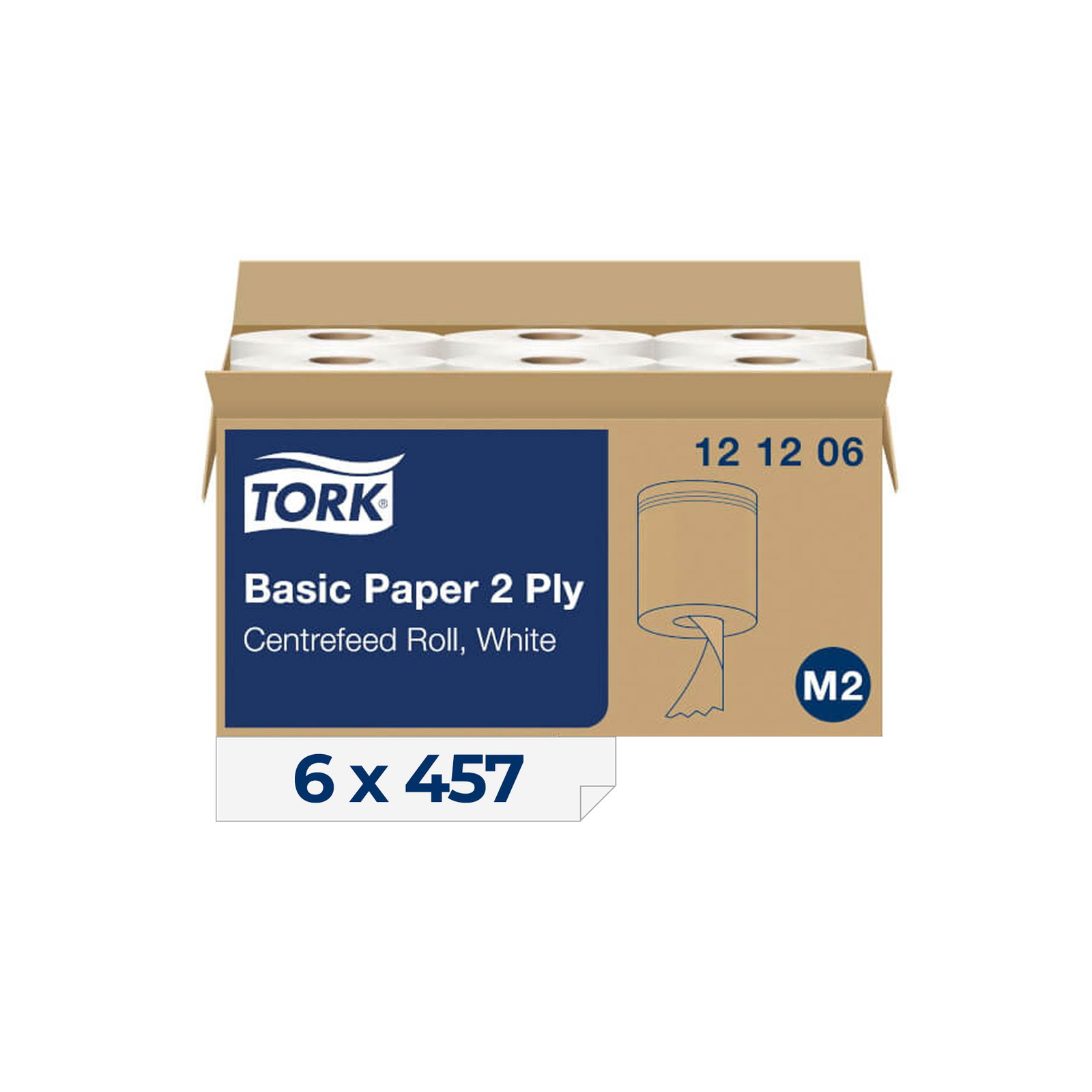 Tork 121206 Reinigungsrollen M2 Midi 2-lagig Recycling