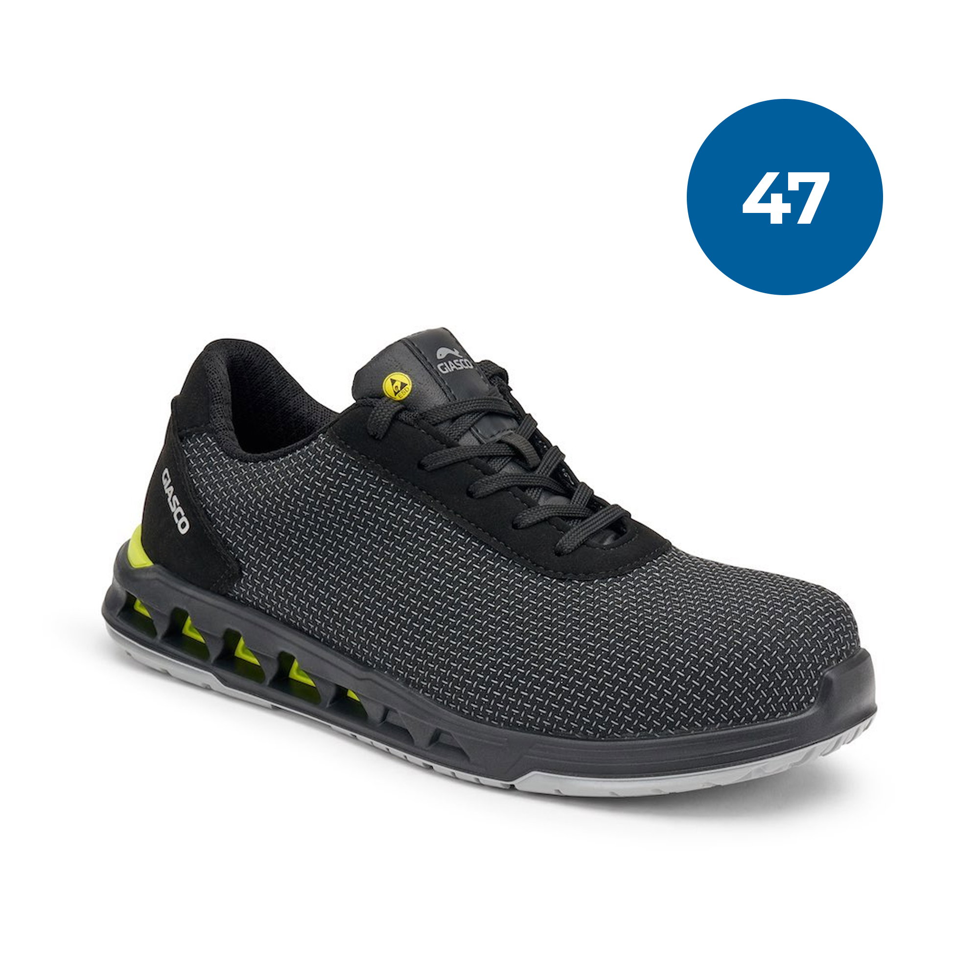 Sneaker, Laufschuh, Schuhoberfläche Mesh, Schuh mit Profilsohle, Schwarz-Grau Akzent