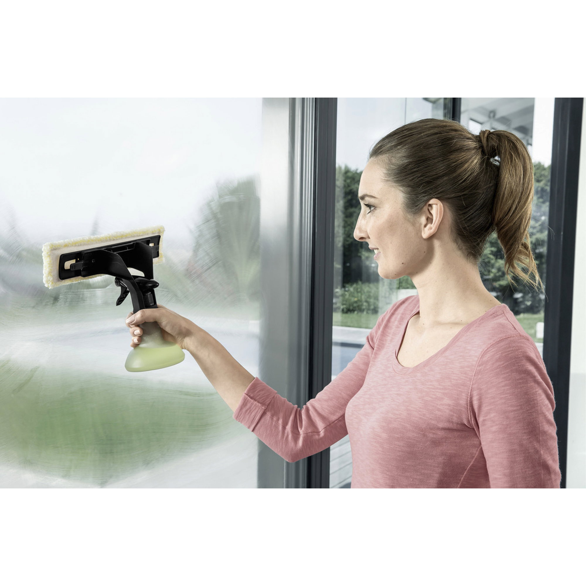 Fensterreiniger, Glasreiniger, Mikrofaseraufsatz, Sprühflasche, Handhabung