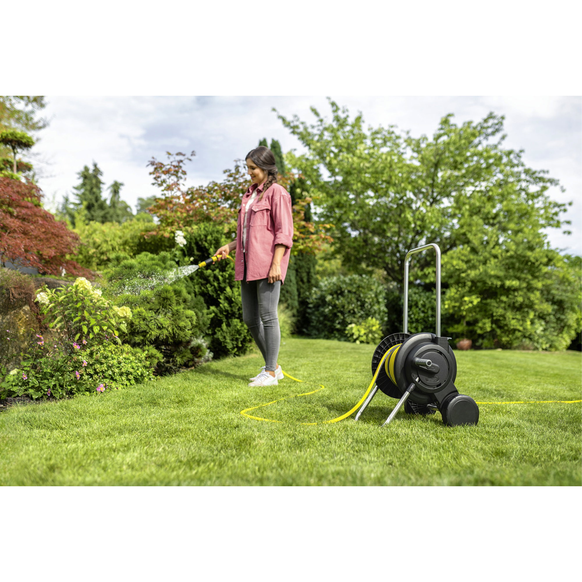 Gartenschlauch, Rollschlauch, Gartenbewässerung, Wasserpumpe, Ausziehbare Schlauchtrommel