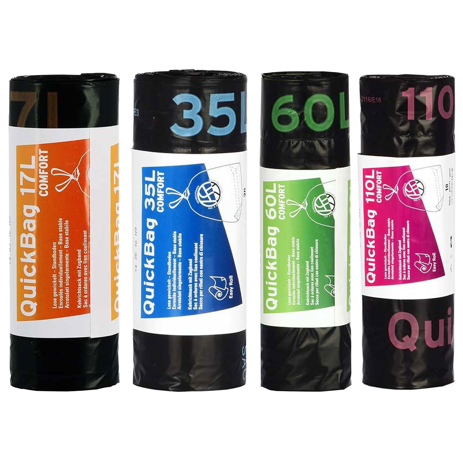 Sacchetti per rifiuti Quickbag con coulisse con OKS