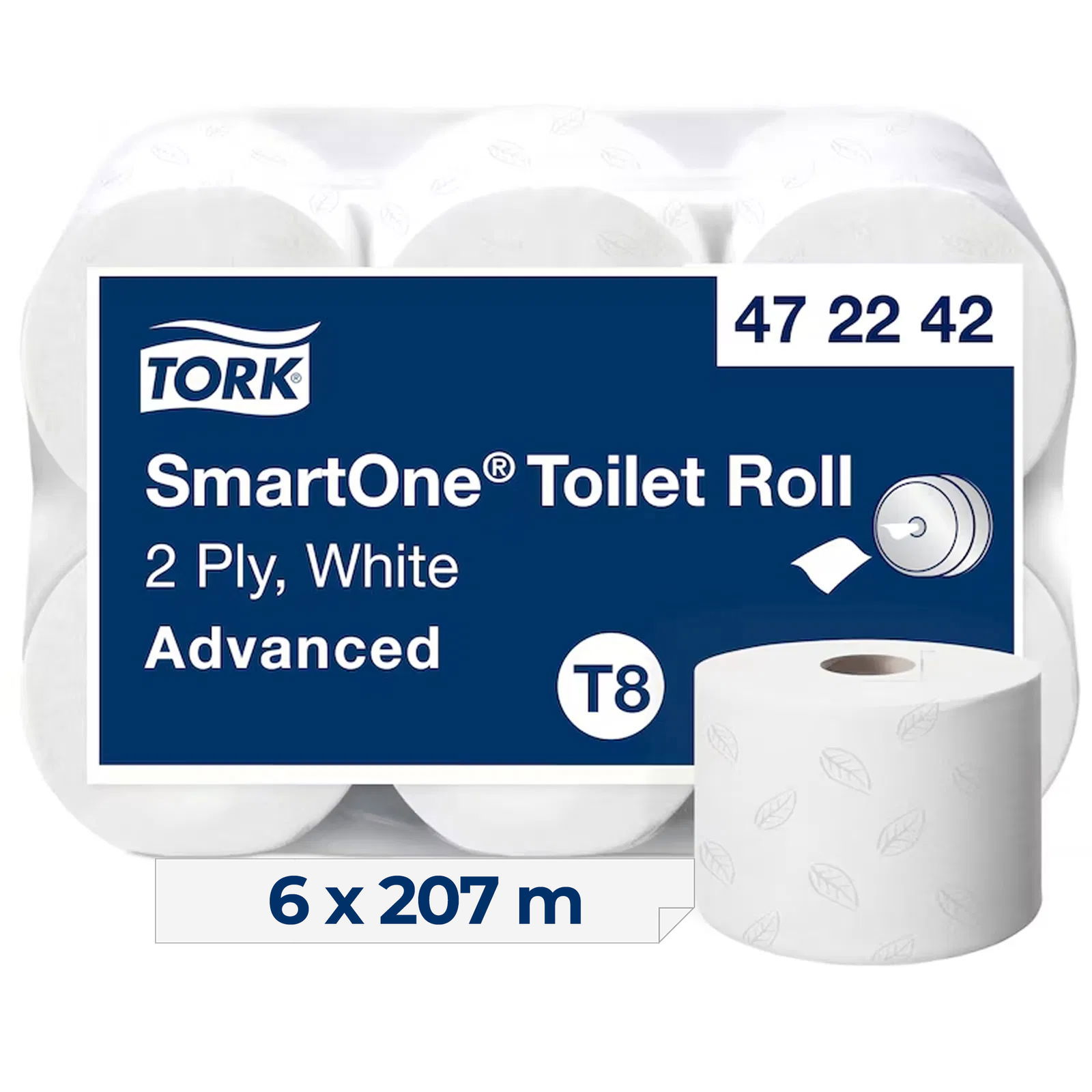 TORK 472242 carta igienica SmartOne T8 rotolo jumbo 207 m 2 veli