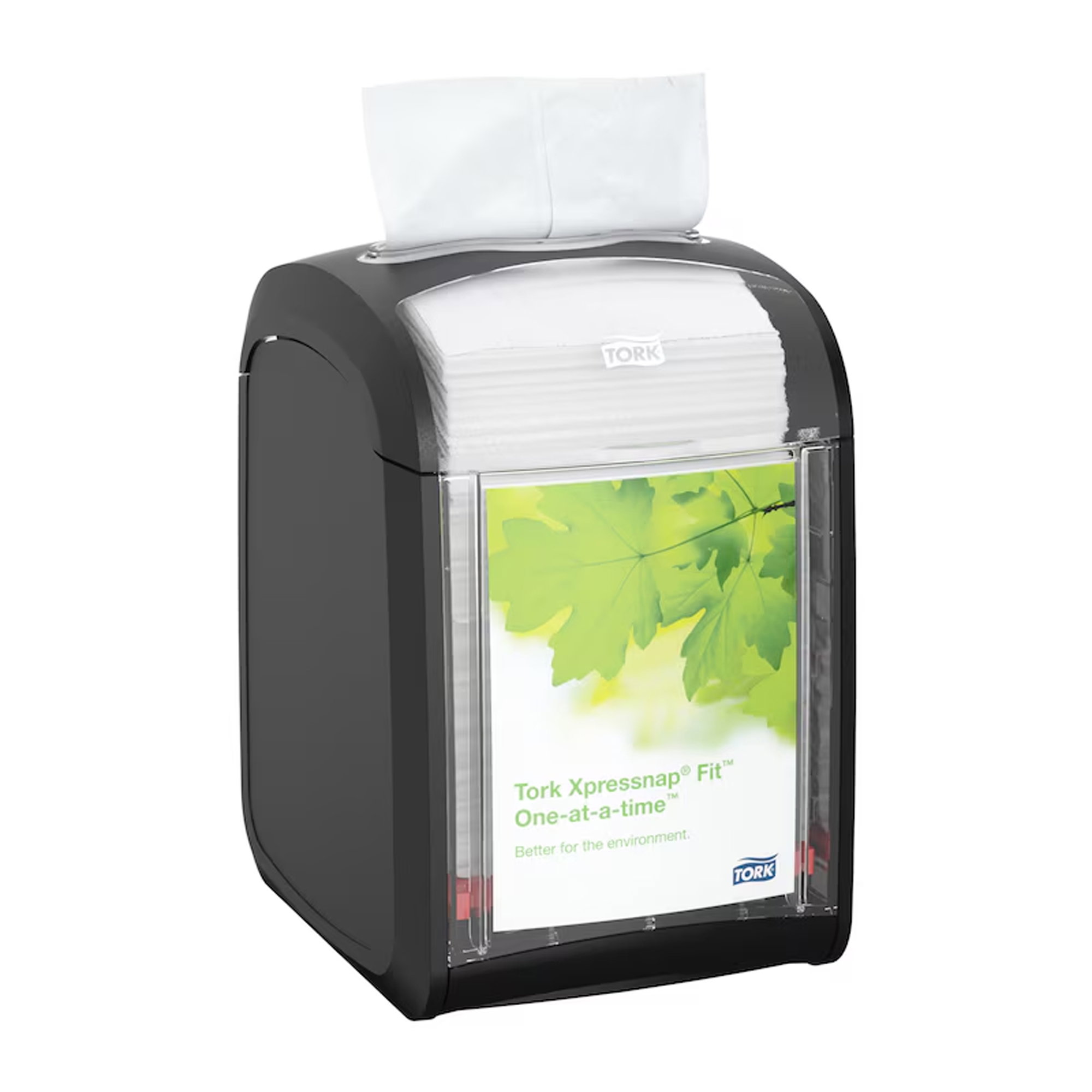 Tork Xpressnap, Napkin Dispenser, Napkin Roll, Desk Accessory, Schwarzes Plastik