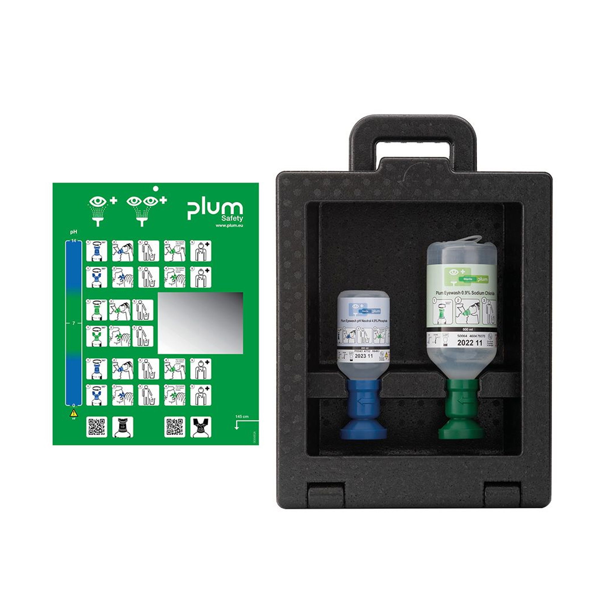 Augenspülstation | iBox 2 inkl. pH Neutral und Eyewash | Plum