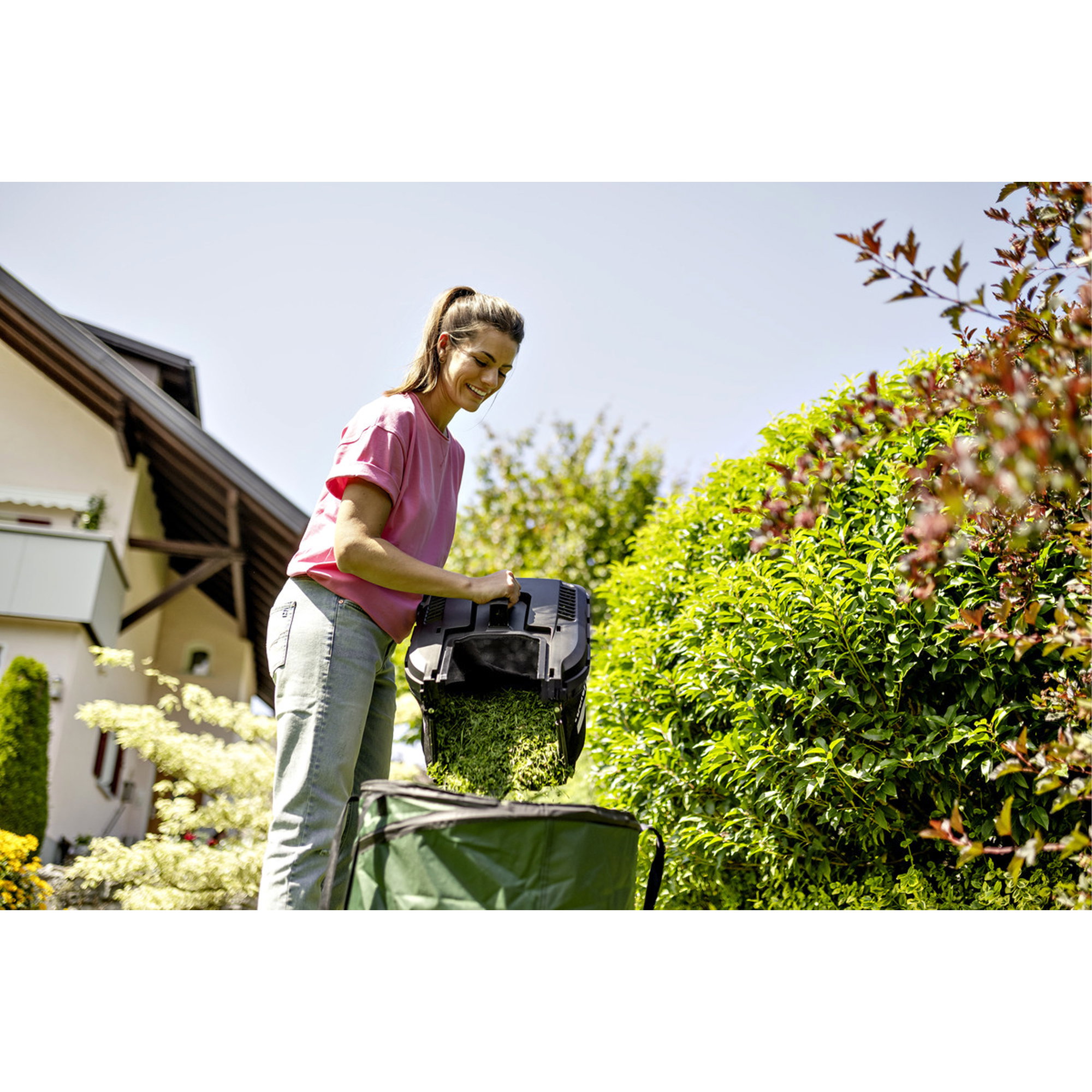 Garten, Rasenmähereinsatz, Gartenarbeit, Korb, Grünpflege