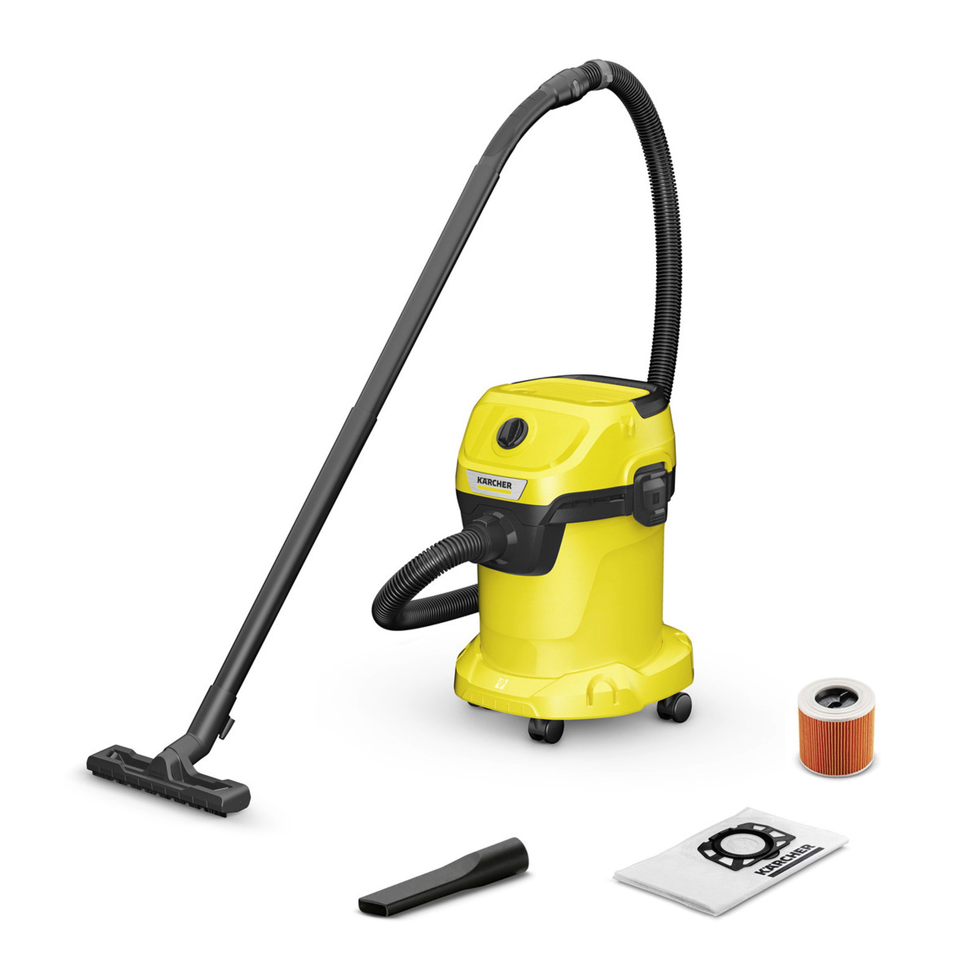 Staubsauger, Kärcher, Staubtrommel?, Filtersystem, Gelb