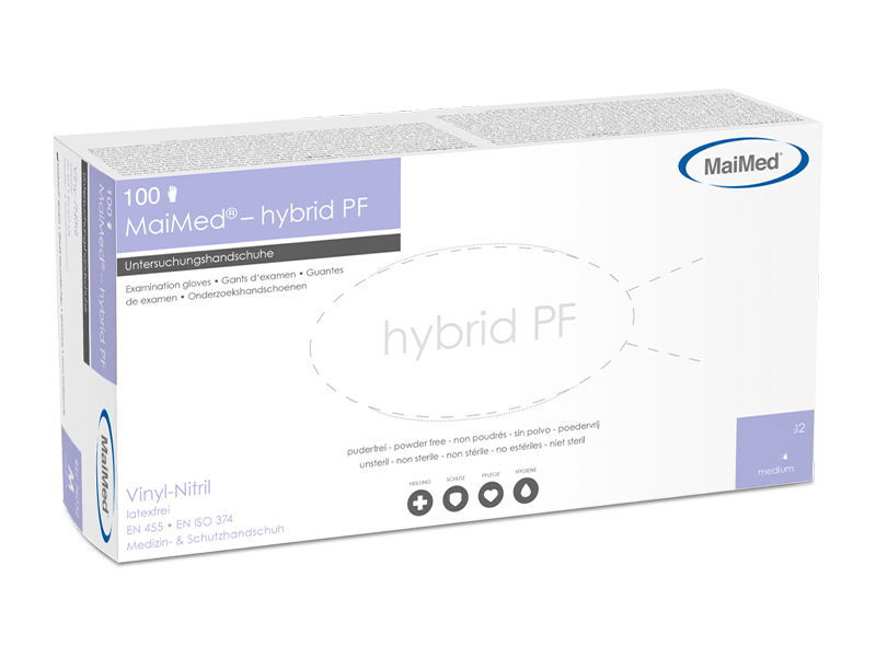 Nitril-Vinyl Hybrid Einweghandschuhe Blau