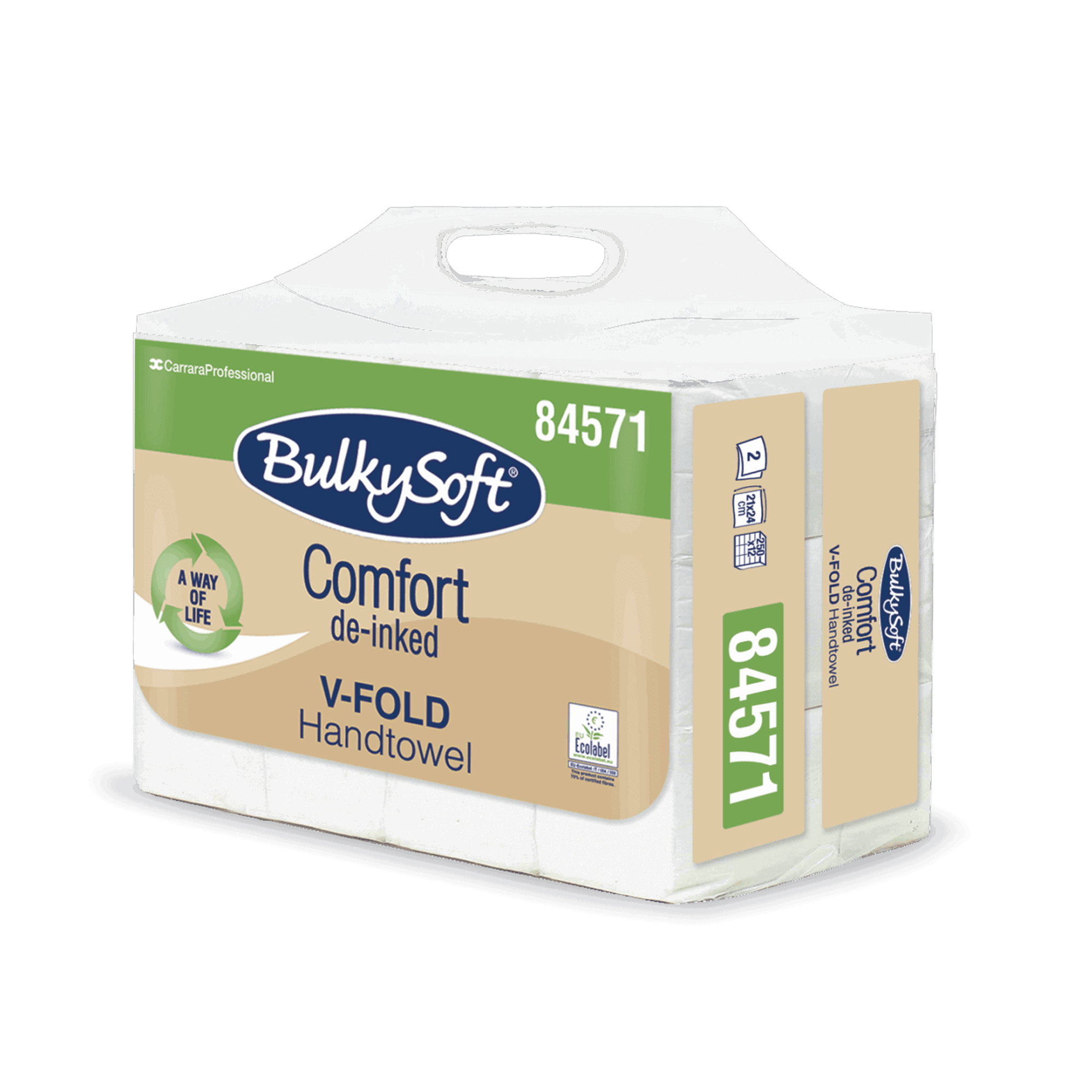 Papierhandtücher V-Falz | 2-lagig | Recycling | BulkySoft 84571 Comfort
