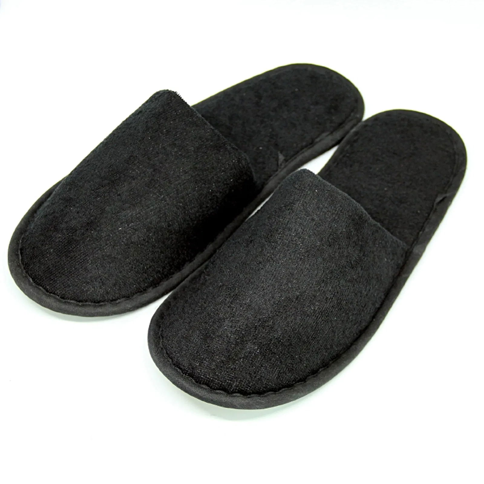 Ciabatte da hotel in spugna nere chiuse 29 cm
