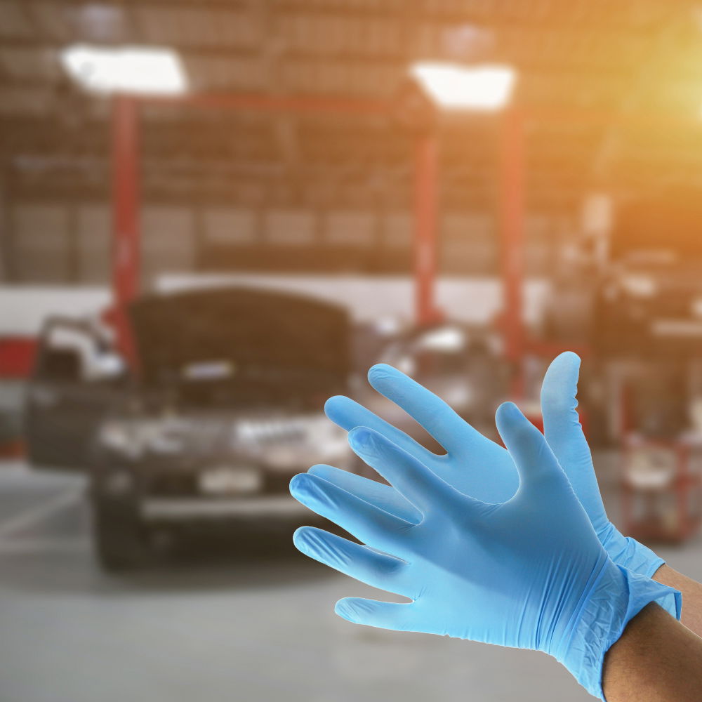 Vinyl-Nitril Handschuhe BlauNitril-Vinyl Hybrid Einweghandschuhe Blau