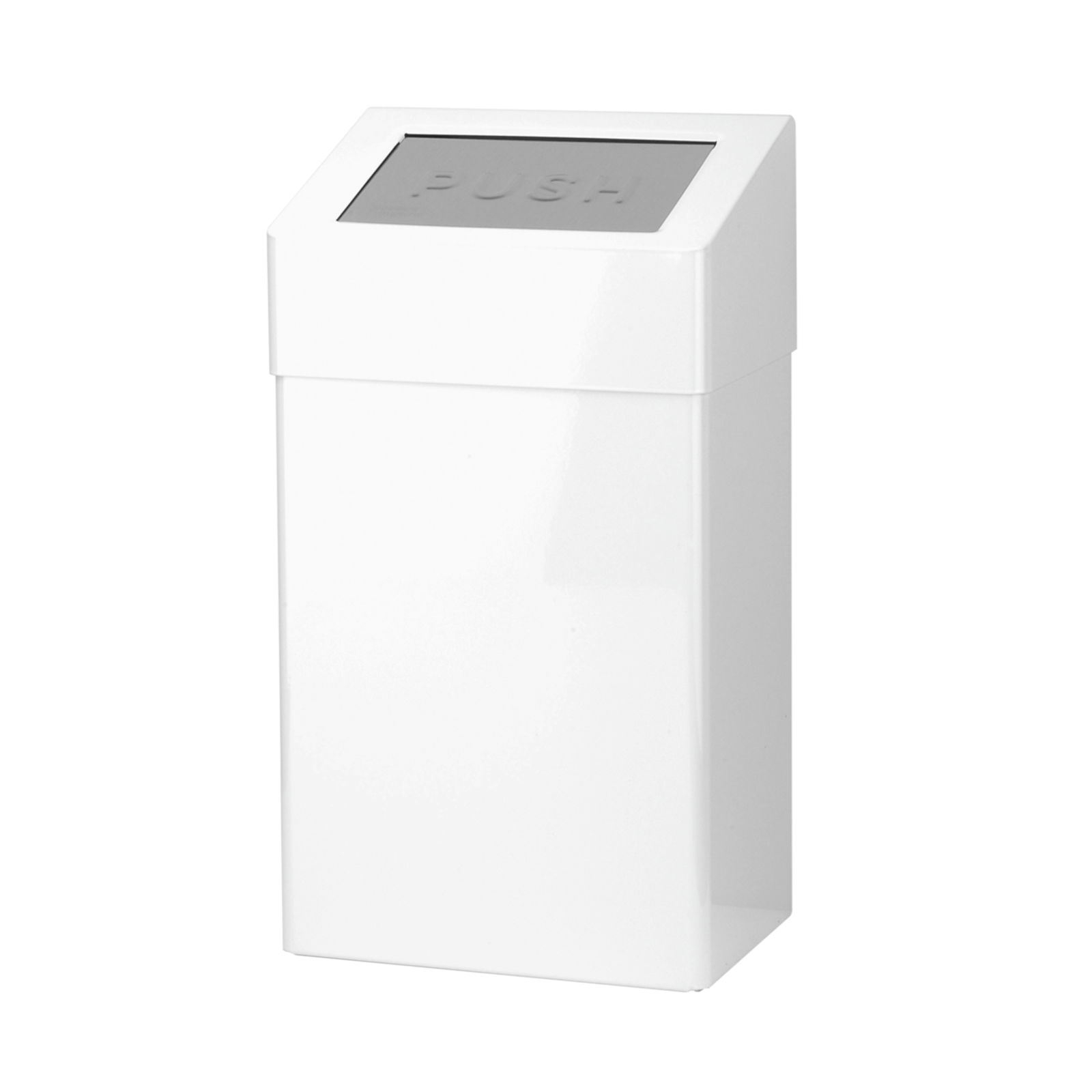 Ophardt 1417451 Abfalleimer mit Einwurfklappe 18 Liter Edelstahl weiss ABU 18 P IW