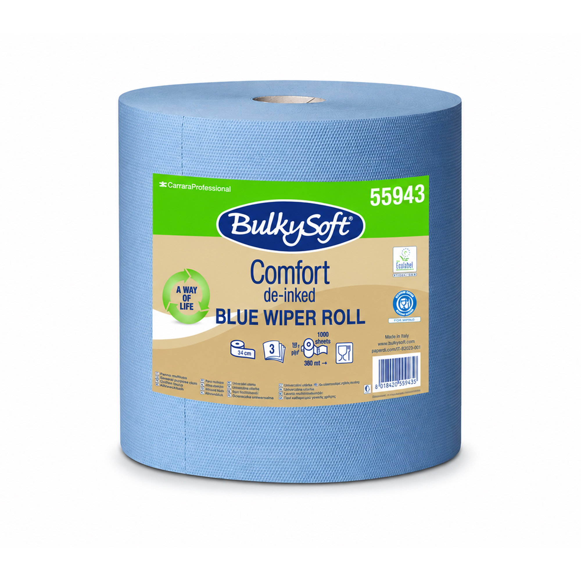Reinigungsrolle Maxi | 360 m | 3-lagig | Recycling | BulkySoft 55943 Comfort